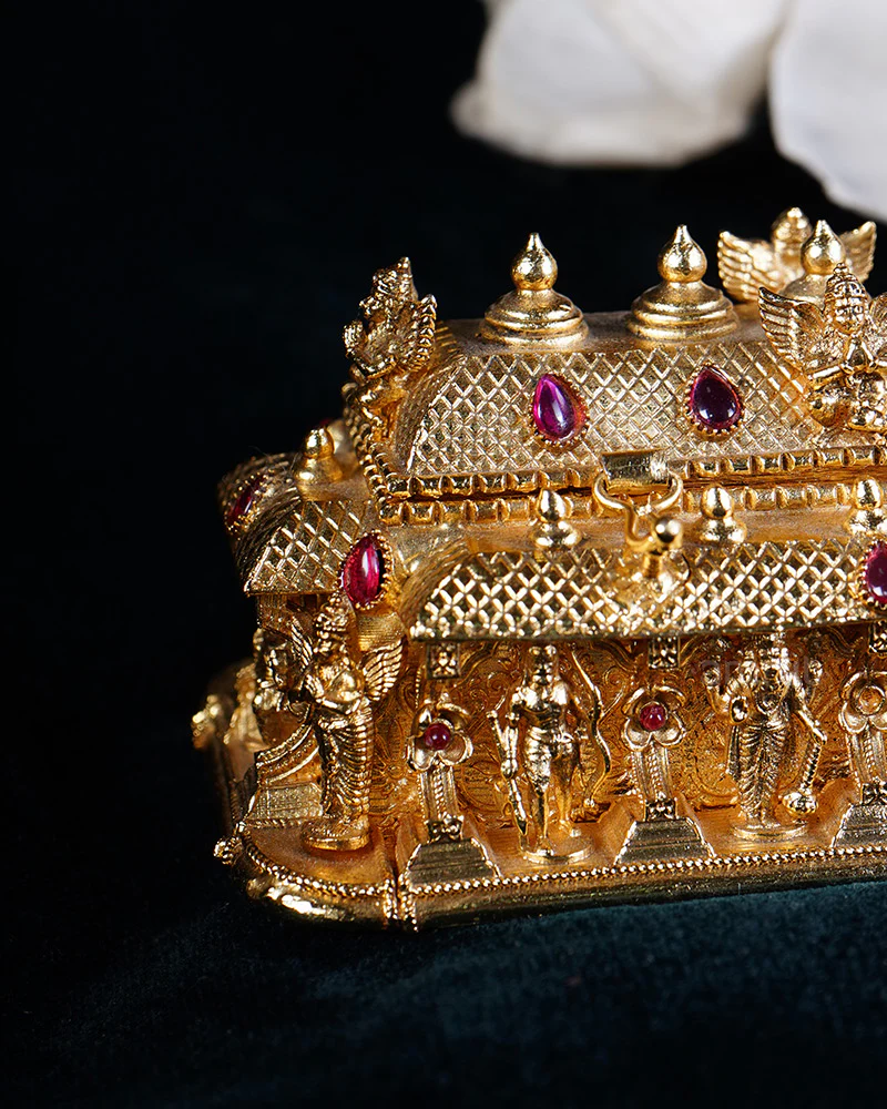 10 Avtar Narayan Bhagwan Curved with Ruby Gemstones  Sindur Dani - Image 2