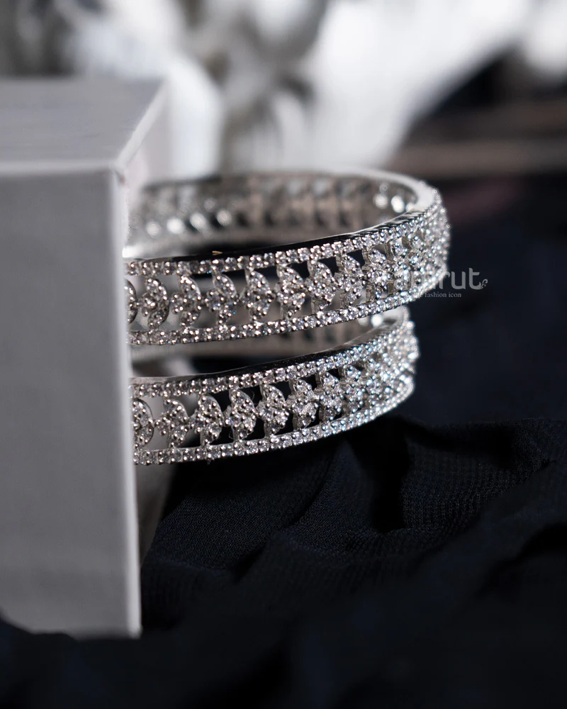 925 Sterling Silver American Diamond Bangles - Image 5