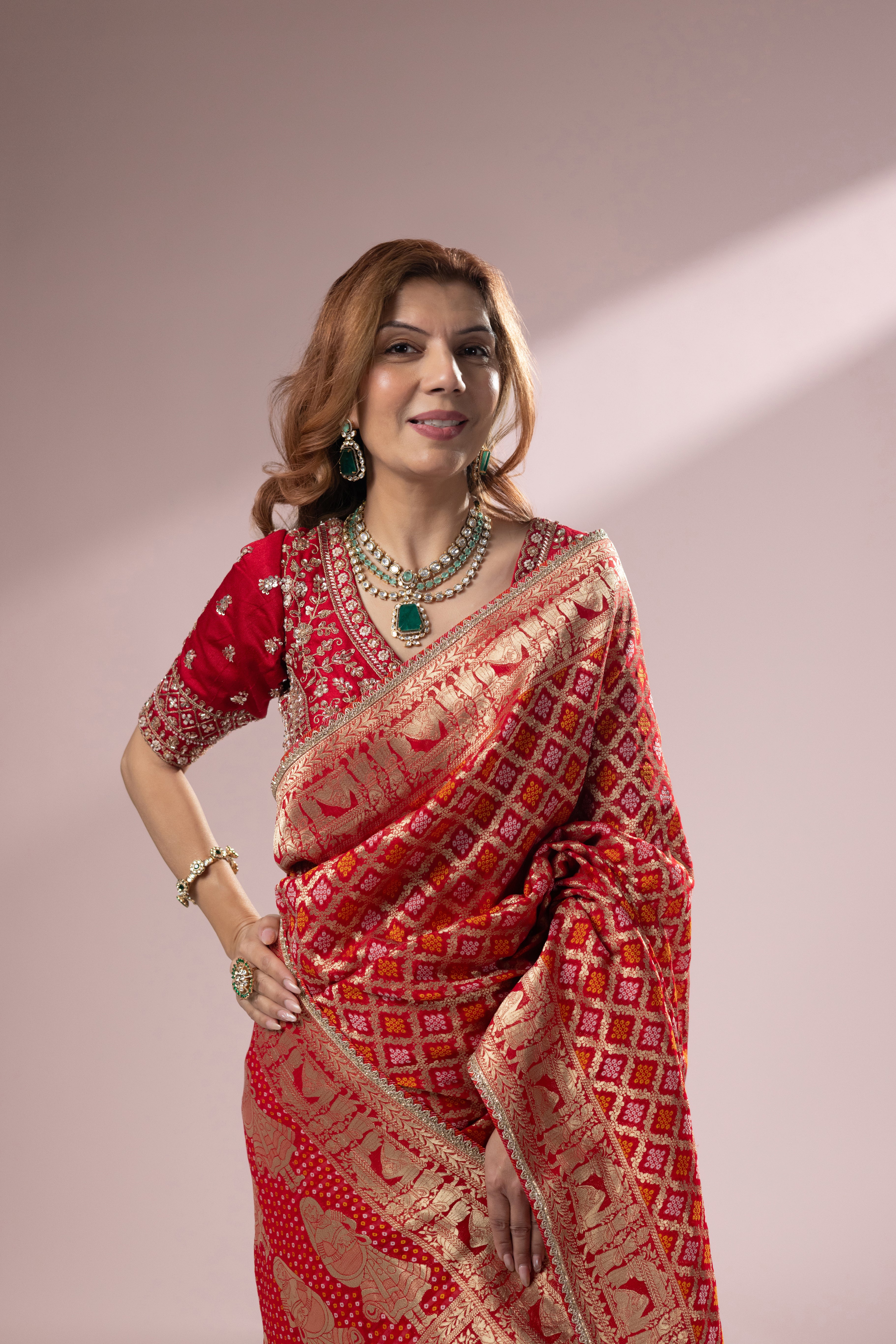 Classic Red Banarasi Silk Saree with Rich Zari Weaving - Image 3