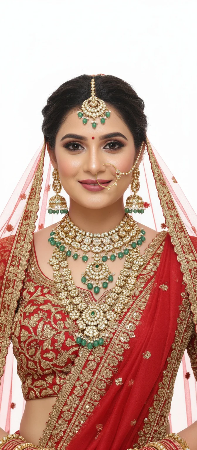 Classic Red Handcrafted Bridal Silk Lehenga with Antique Zari & Sequins Embroidery - Image 3