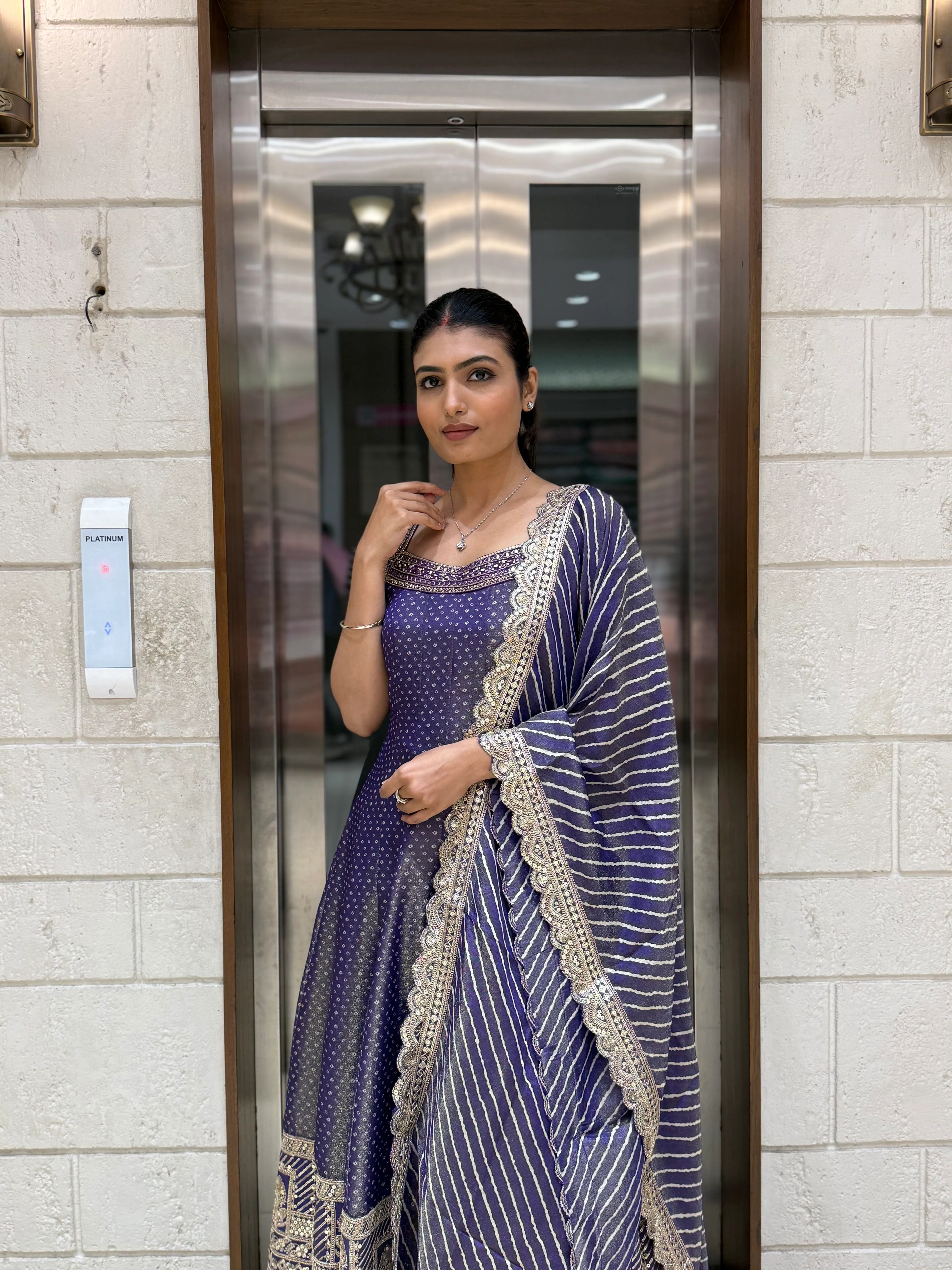 Designer Anarkali Palazzo Set with Embroidered Dupatta - Image 10