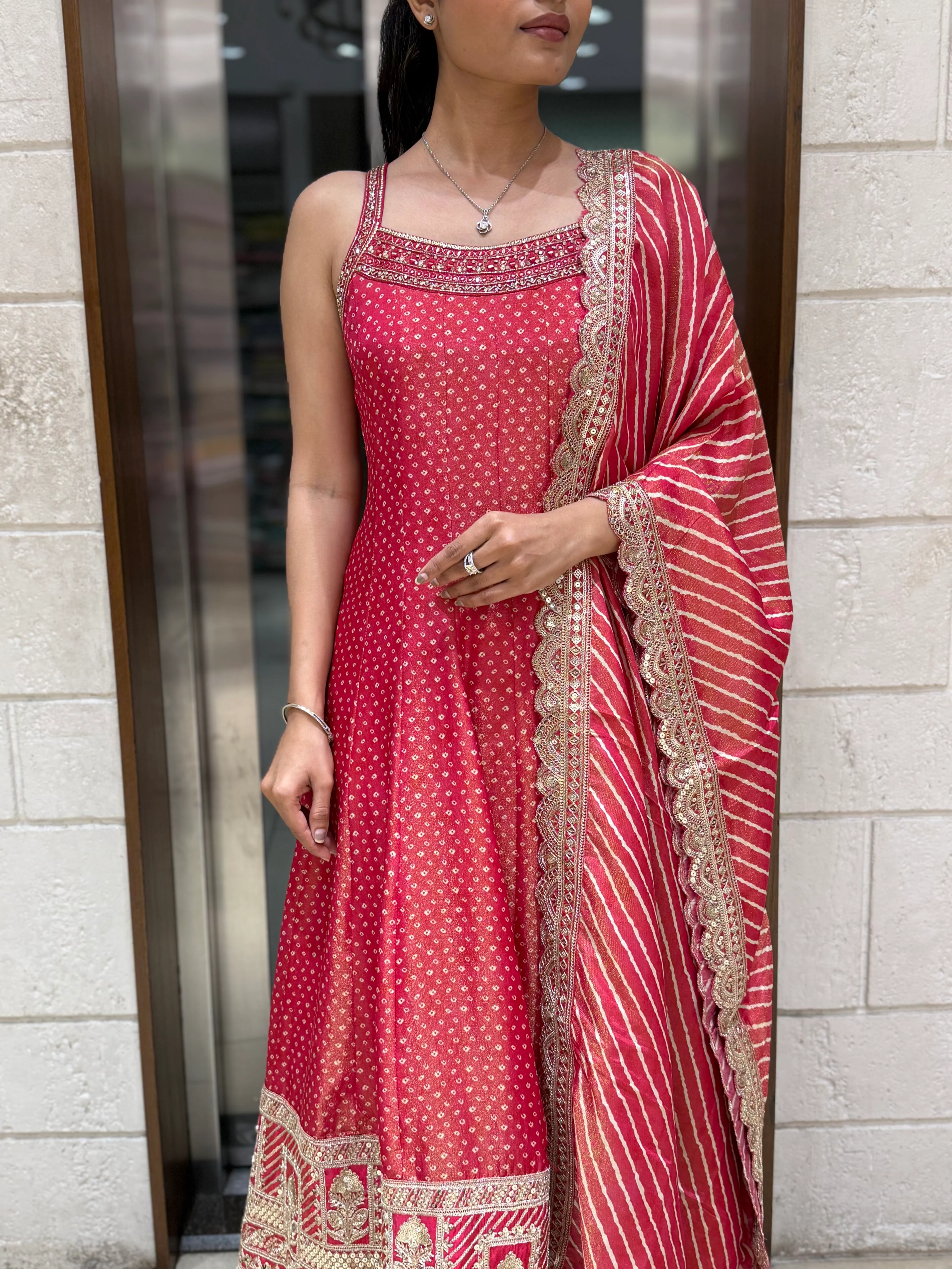 Designer Anarkali Palazzo Set with Embroidered Dupatta - Image 12
