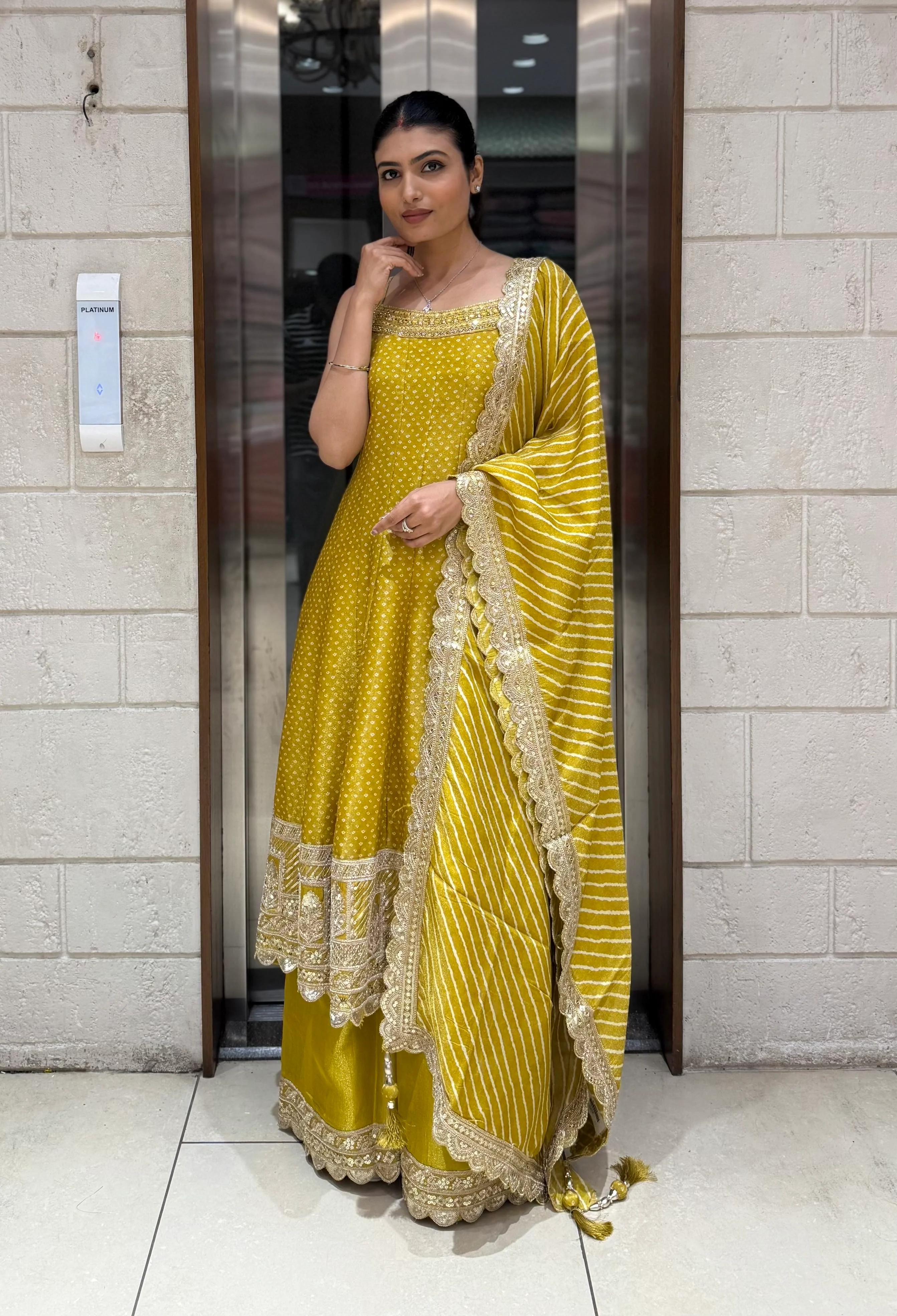 Designer Anarkali Palazzo Set with Embroidered Dupatta - Image 17