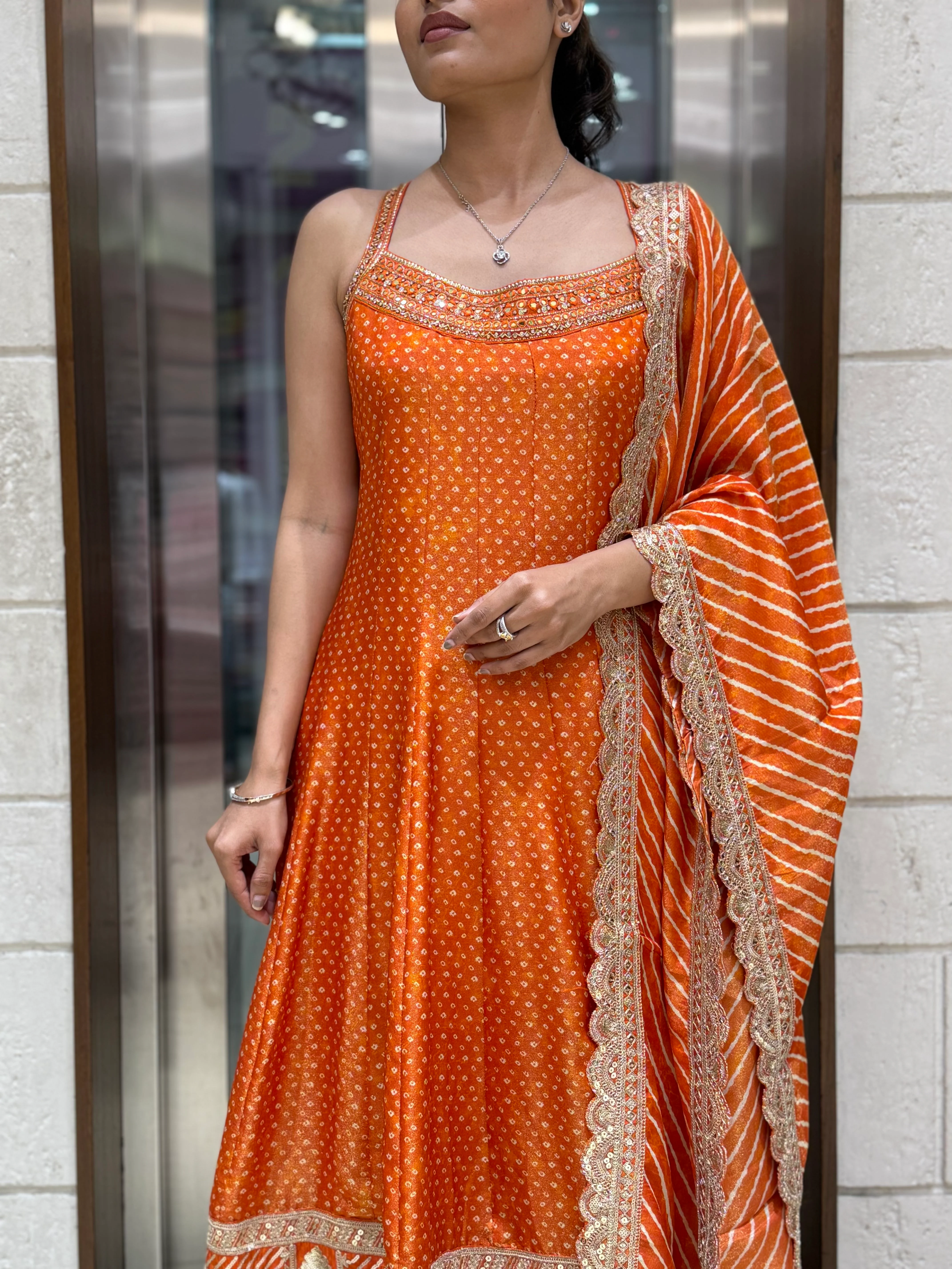 Designer Anarkali Palazzo Set with Embroidered Dupatta - Image 3