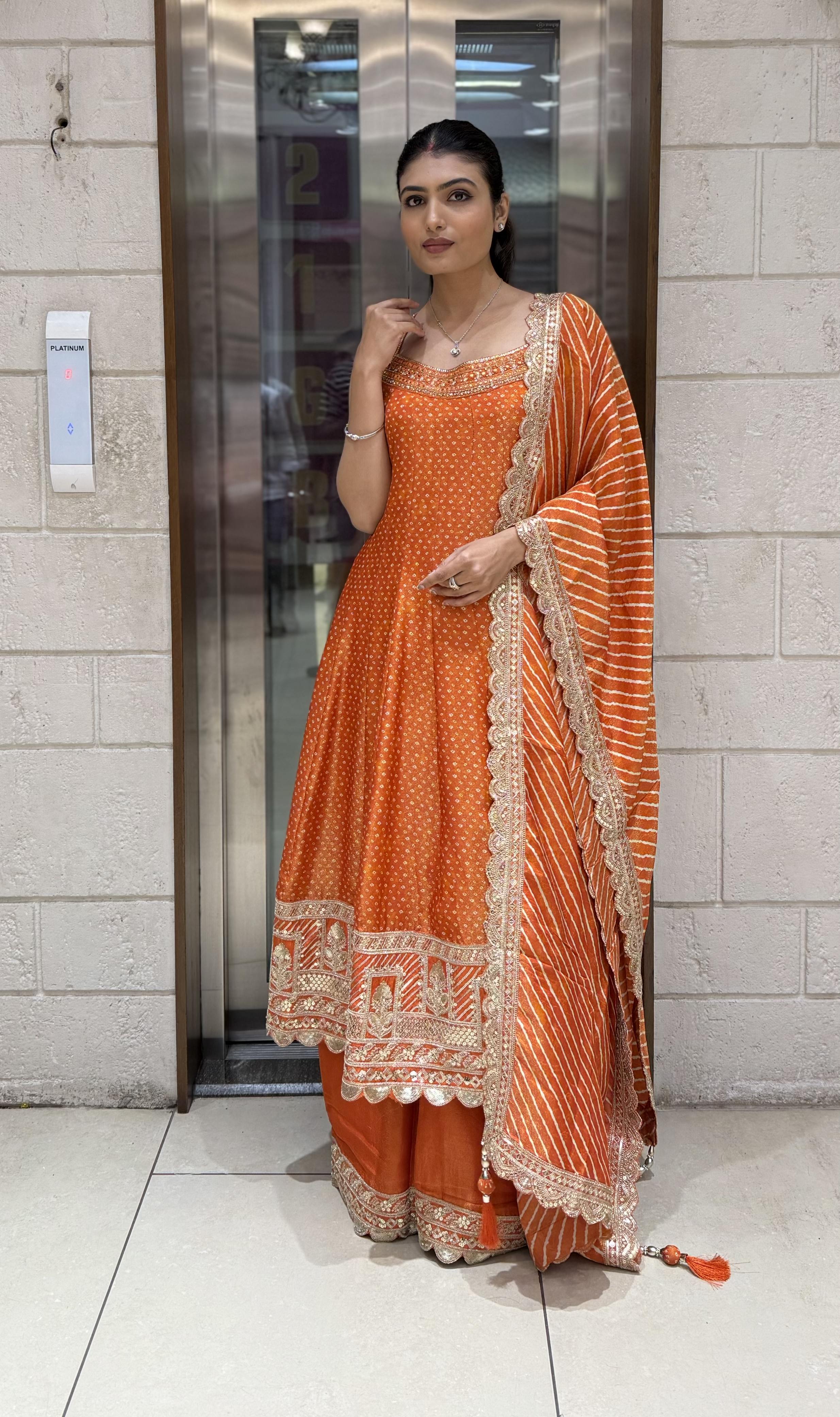 Designer Anarkali Palazzo Set with Embroidered Dupatta - Image 5