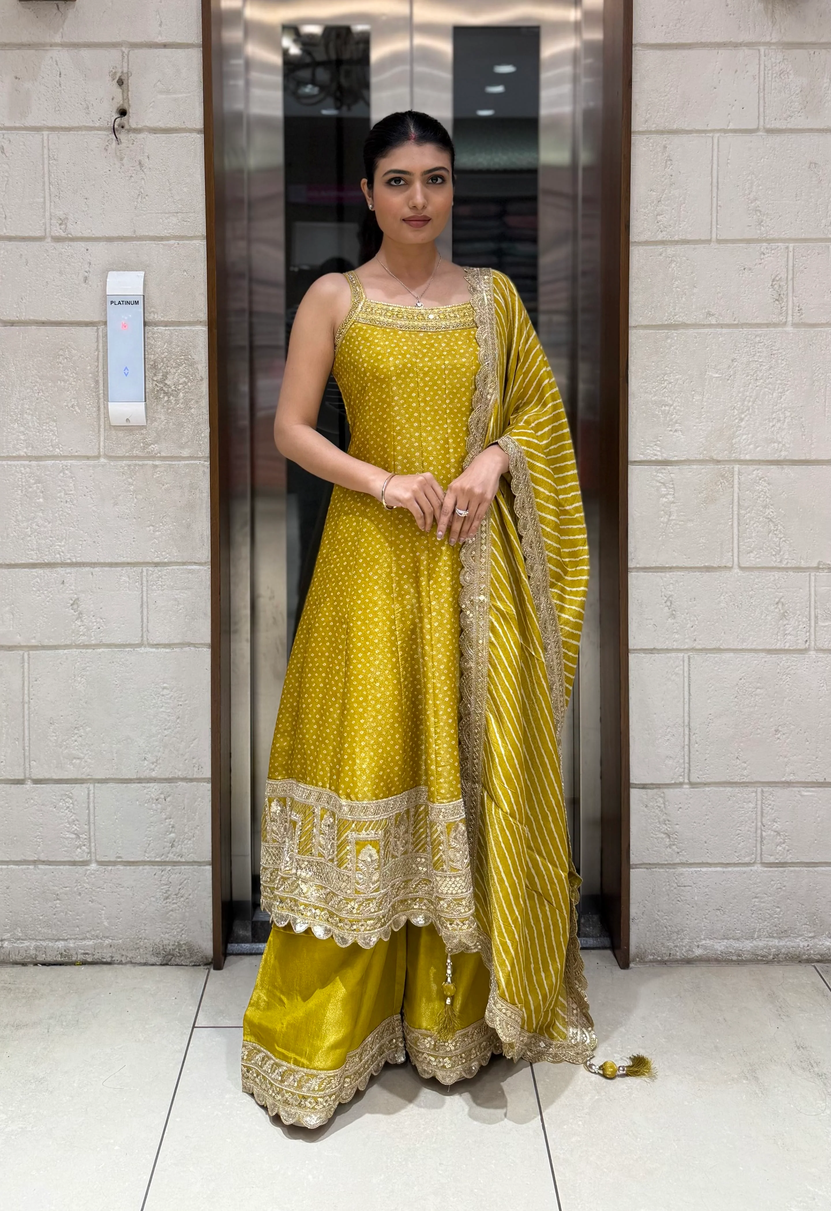 Designer Anarkali Palazzo Set with Embroidered Dupatta - Image 8