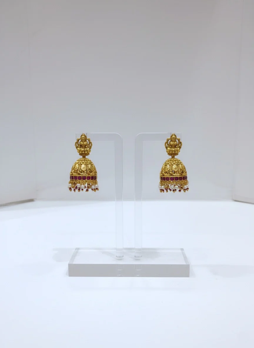 Divine Elegance in Ruby and Pearl - Image 2