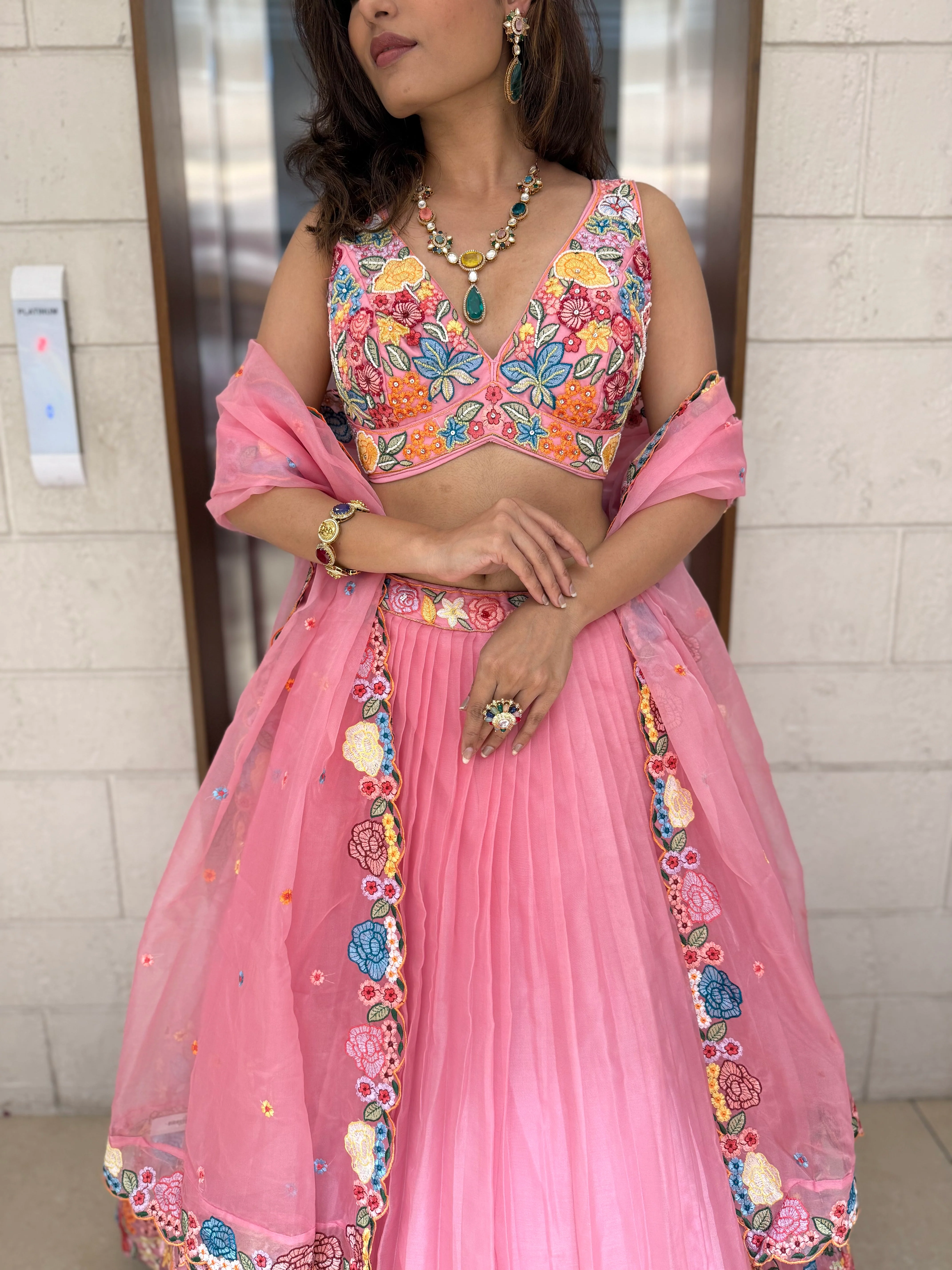 Floral Bliss Embroidered Lehenga Set – Spring Bloom Collection - Image 10