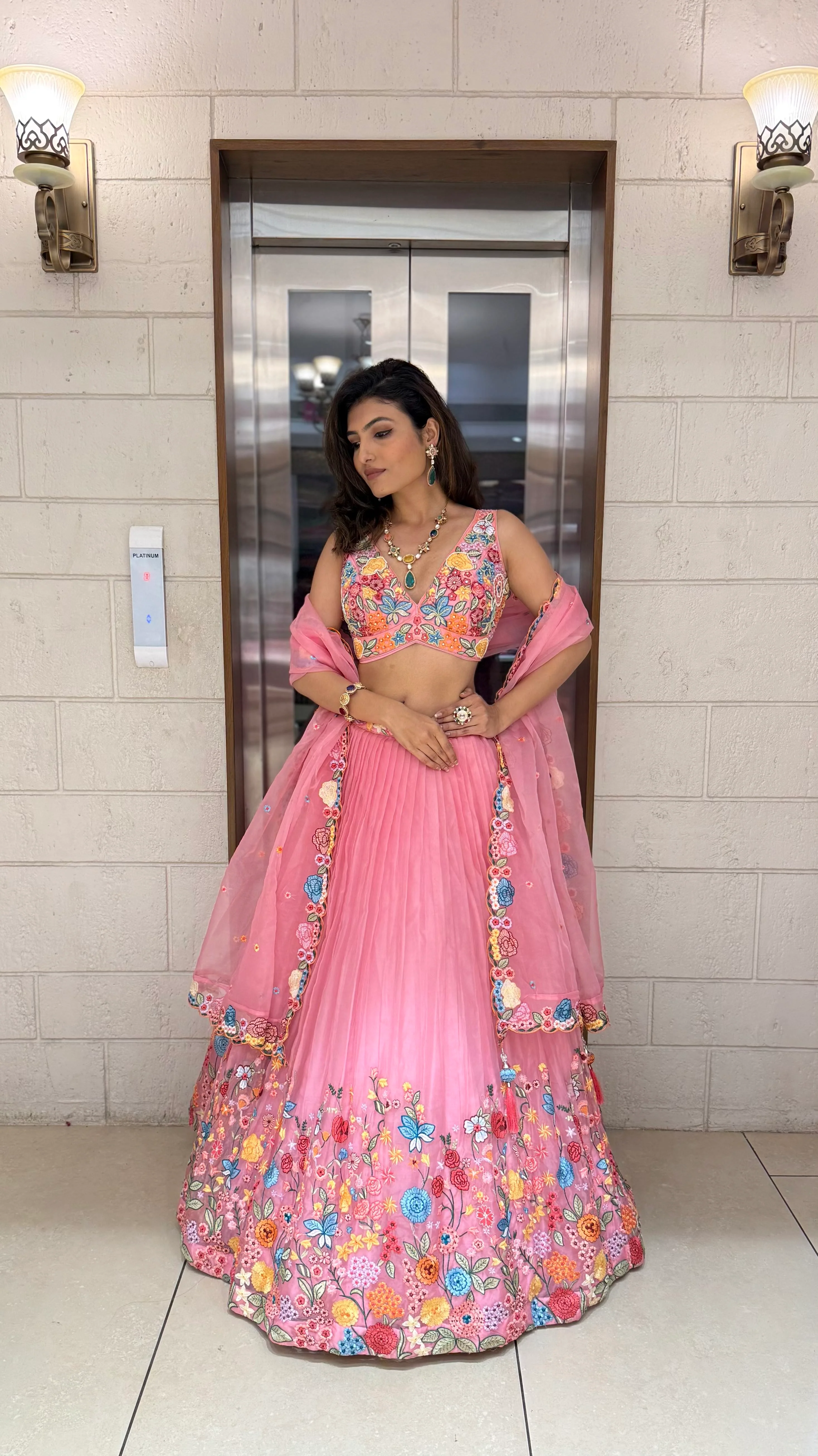 Floral Bliss Embroidered Lehenga Set – Spring Bloom Collection - Image 12