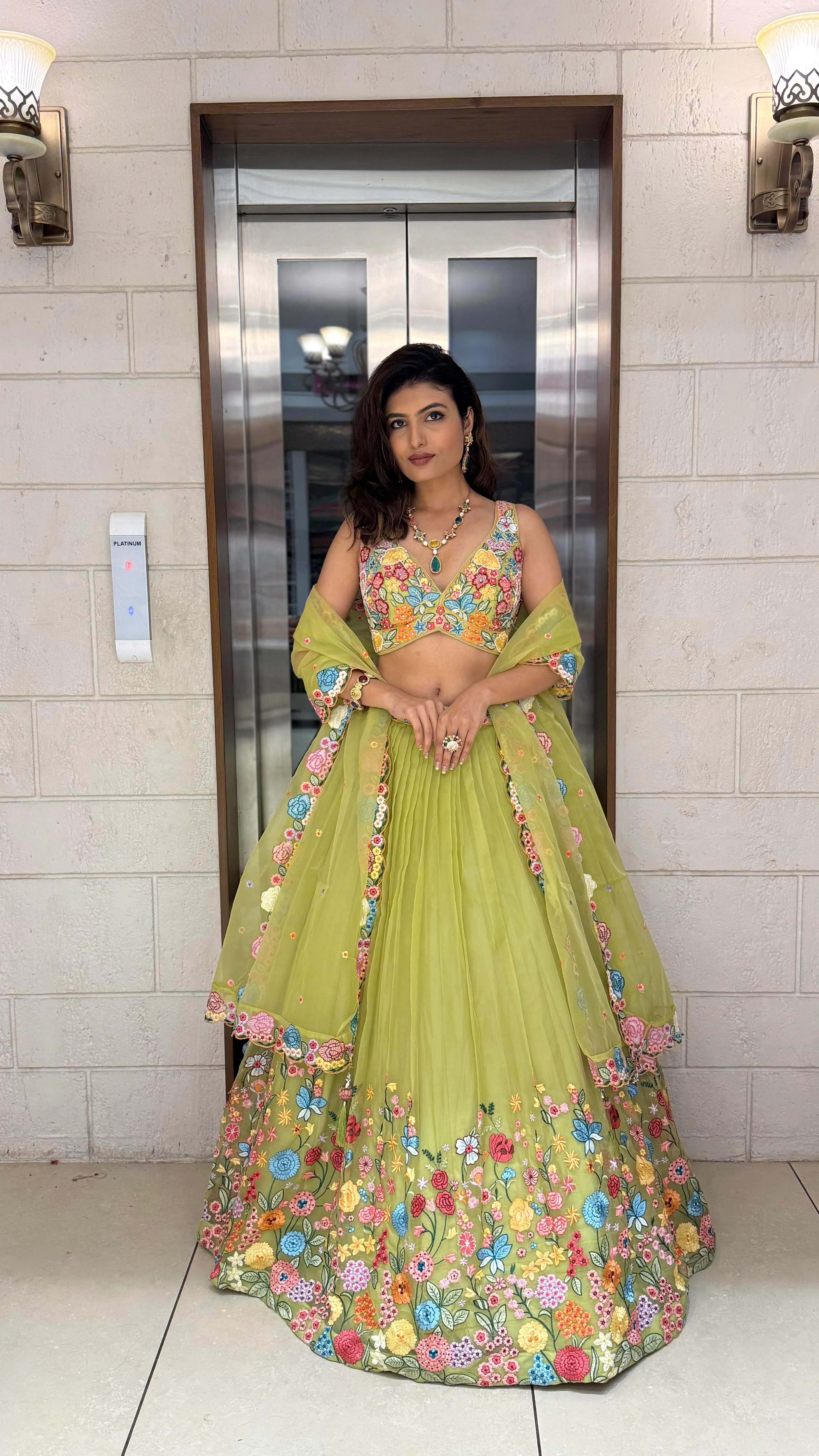Floral Bliss Embroidered Lehenga Set – Spring Bloom Collection - Image 13