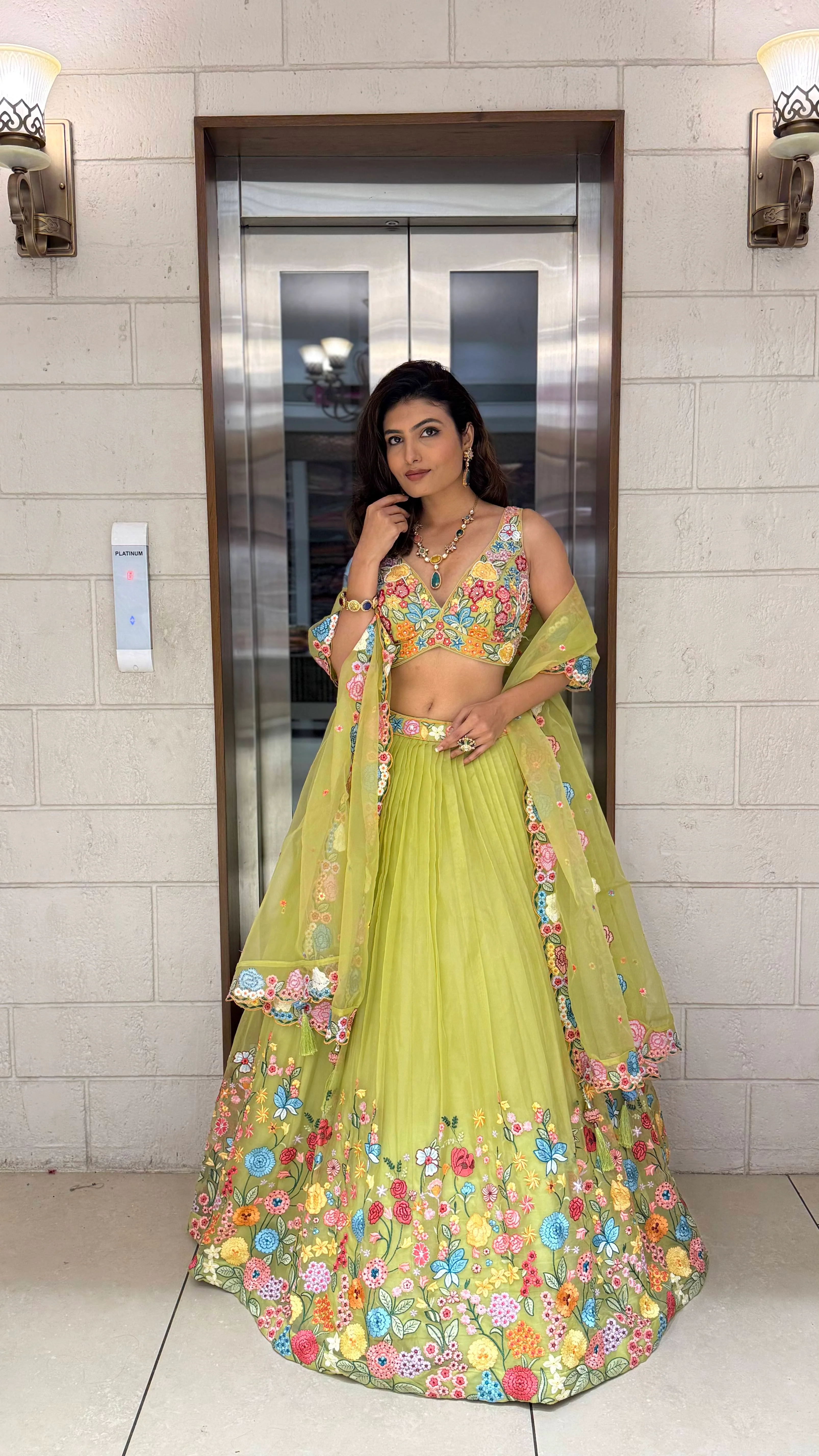 Floral Bliss Embroidered Lehenga Set – Spring Bloom Collection - Image 16