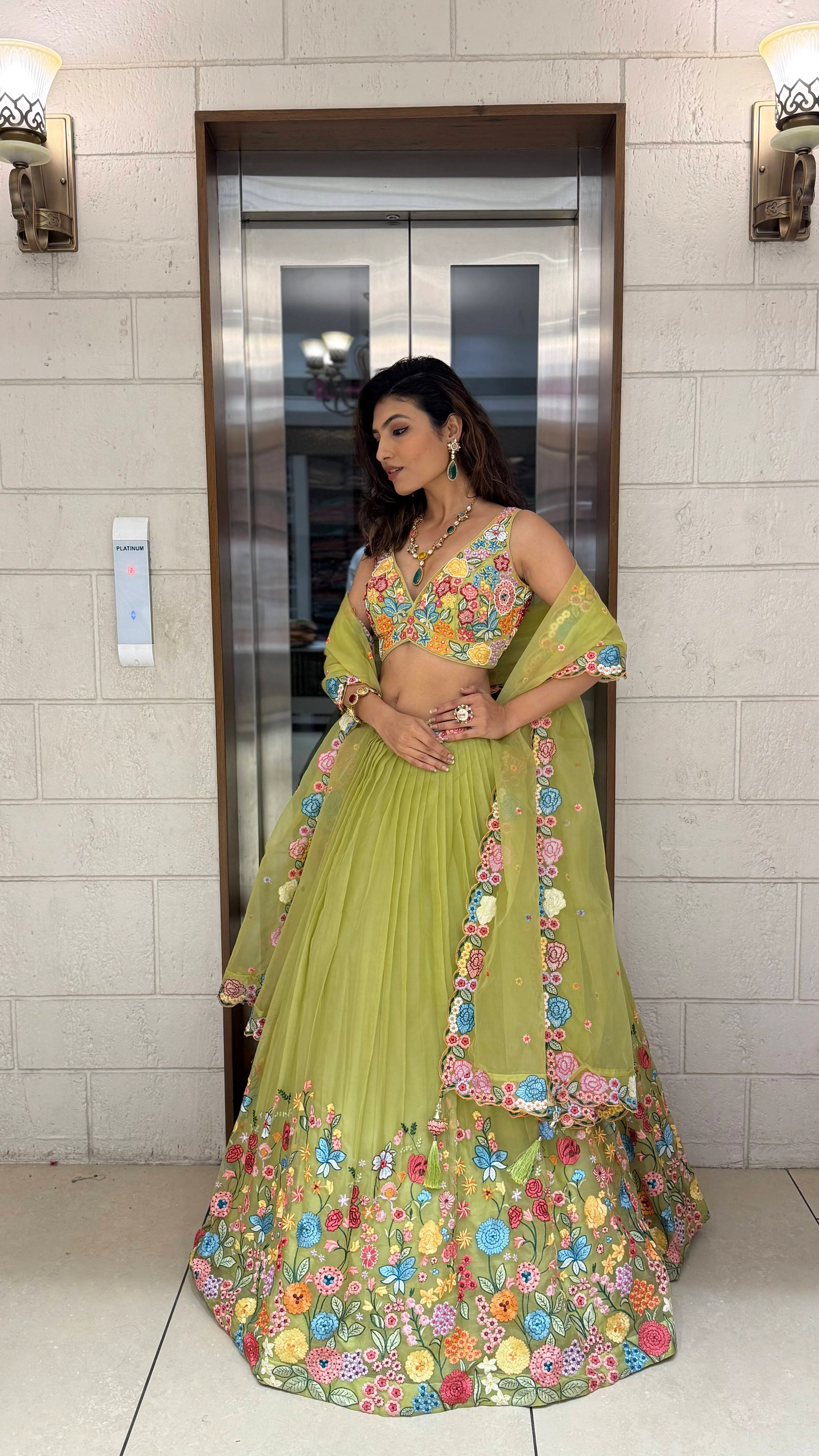 Floral Bliss Embroidered Lehenga Set – Spring Bloom Collection - Image 17