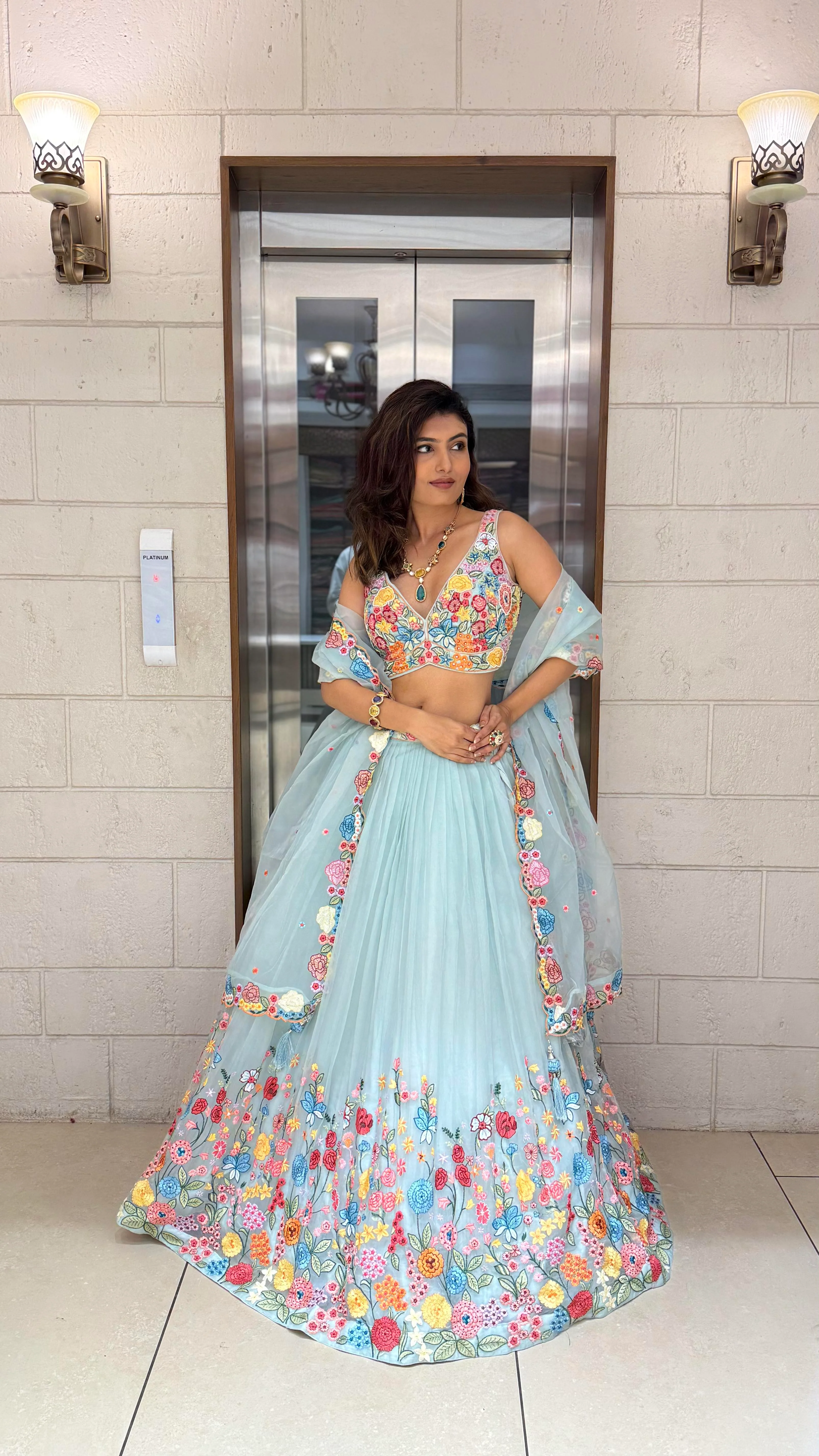 Floral Bliss Embroidered Lehenga Set – Spring Bloom Collection - Image 21
