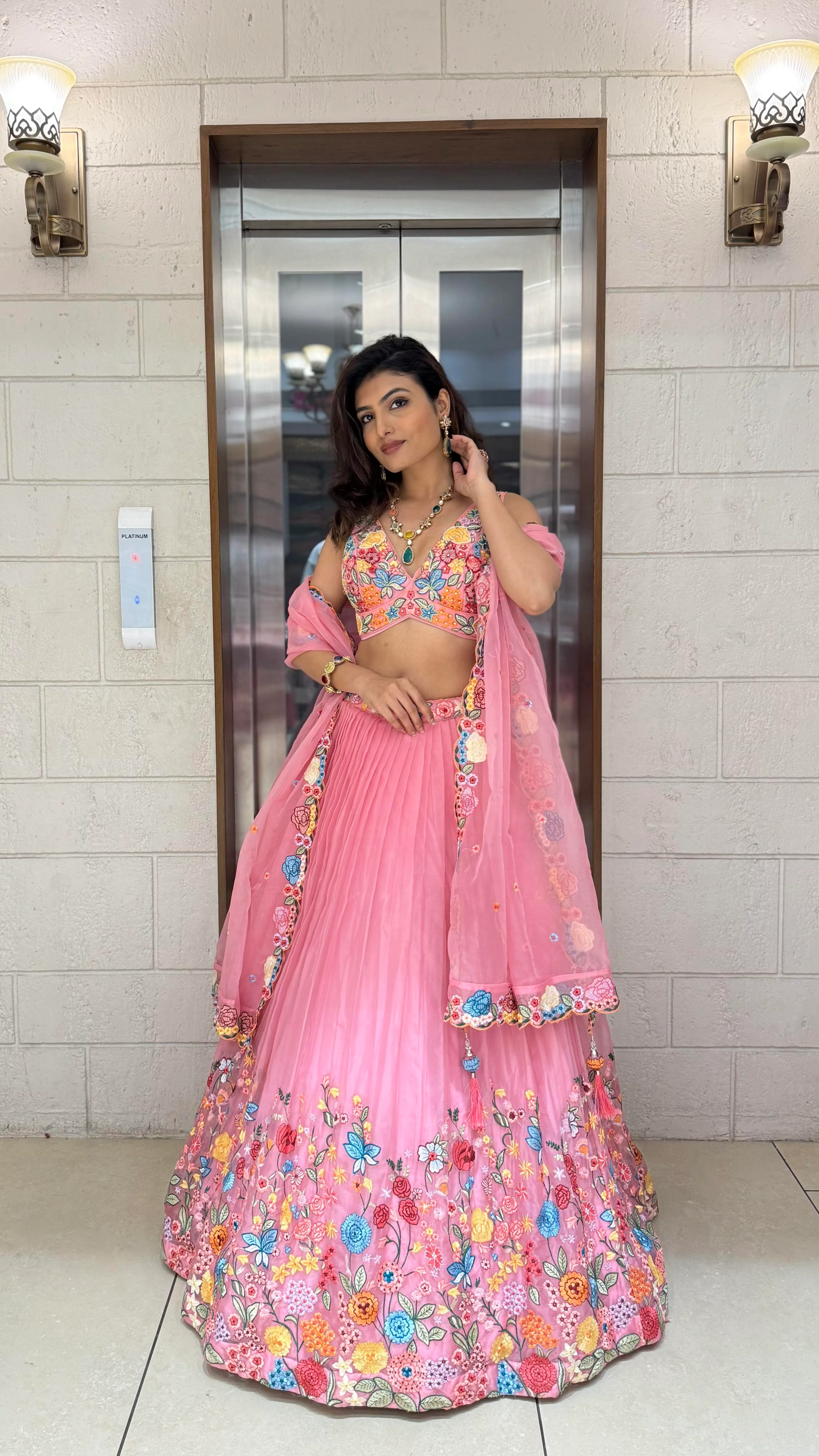 Floral Bliss Embroidered Lehenga Set – Spring Bloom Collection - Image 25