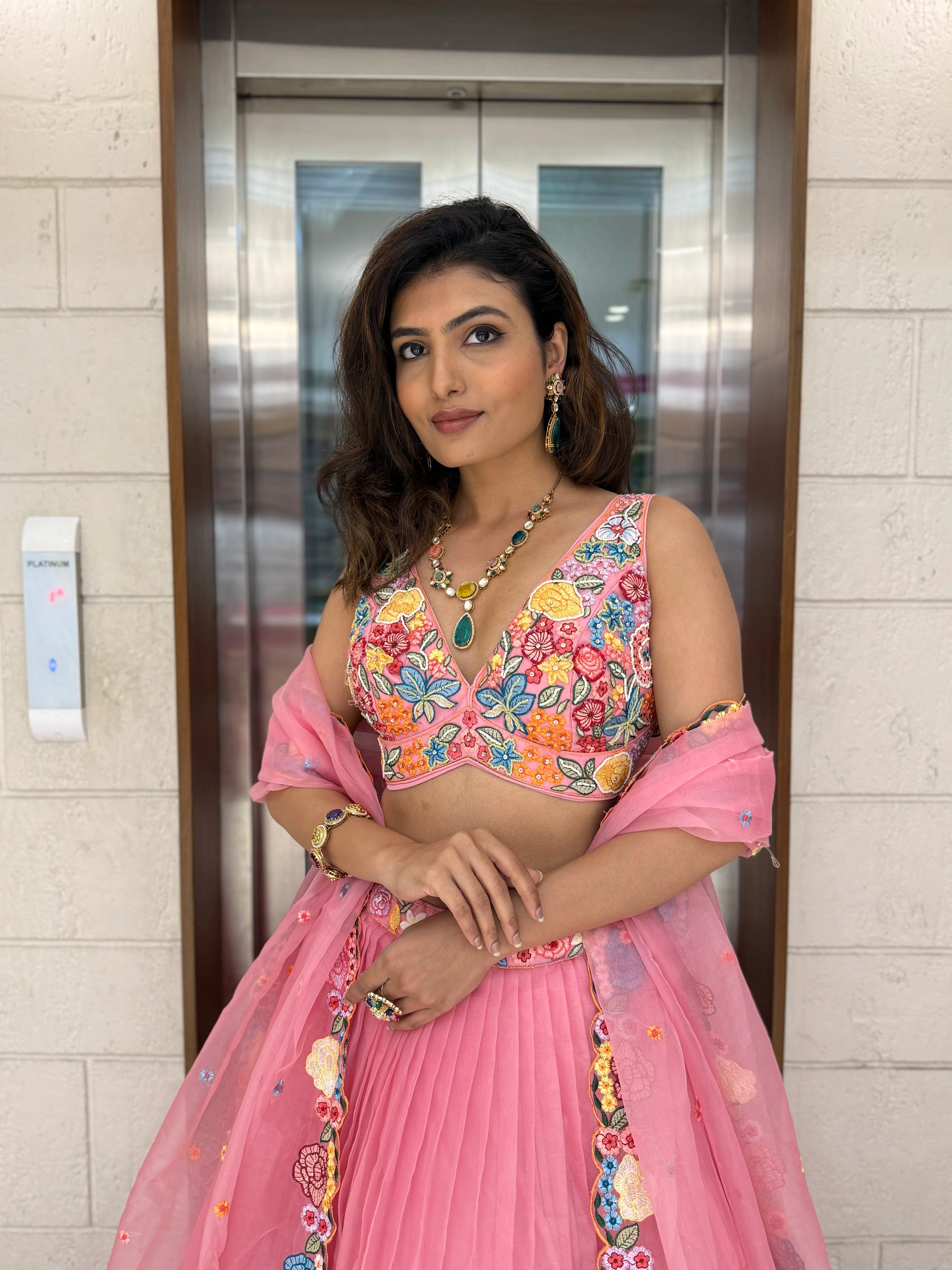 Floral Bliss Embroidered Lehenga Set – Spring Bloom Collection - Image 27