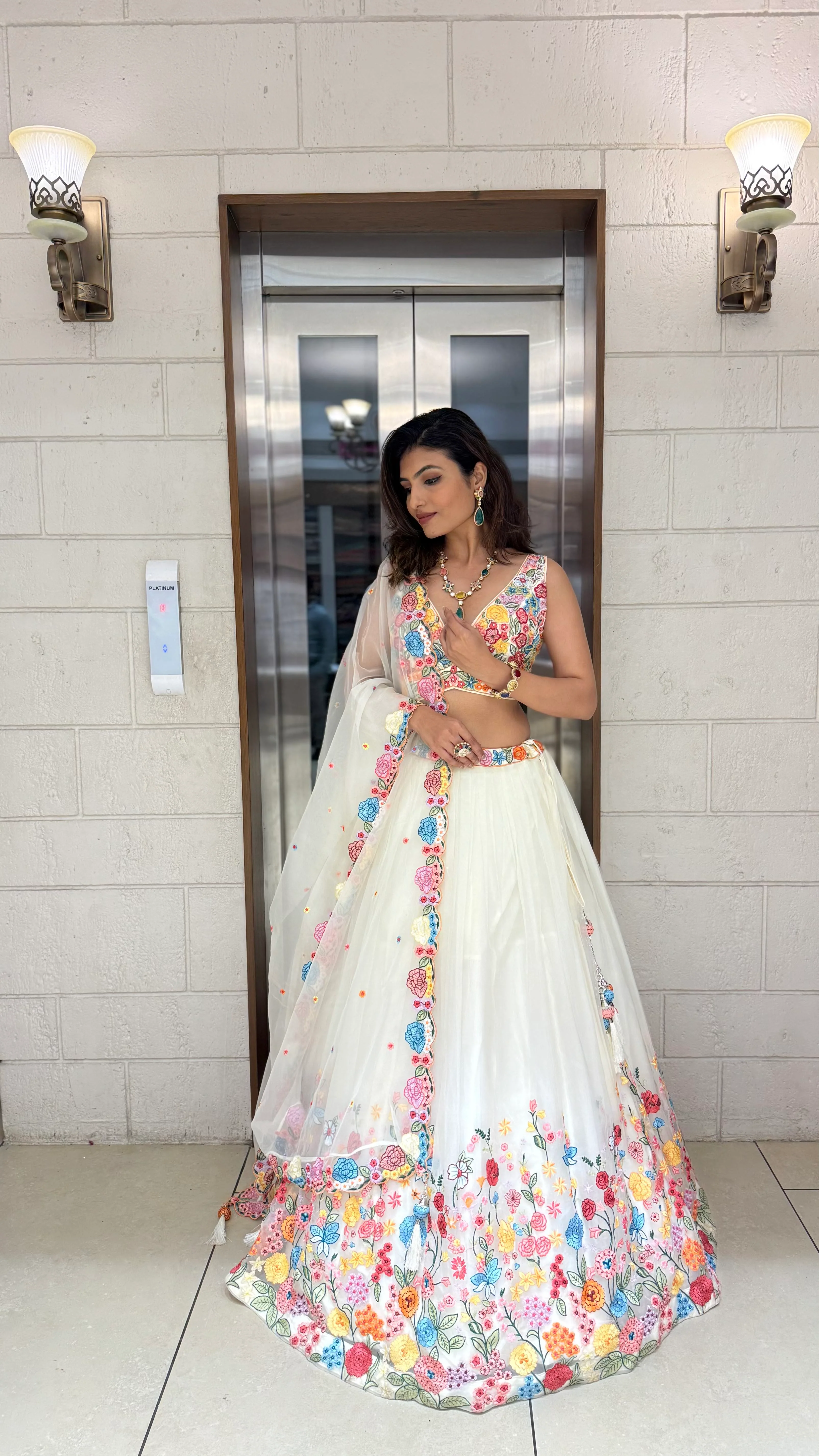 Floral Bliss Embroidered Lehenga Set – Spring Bloom Collection - Image 28