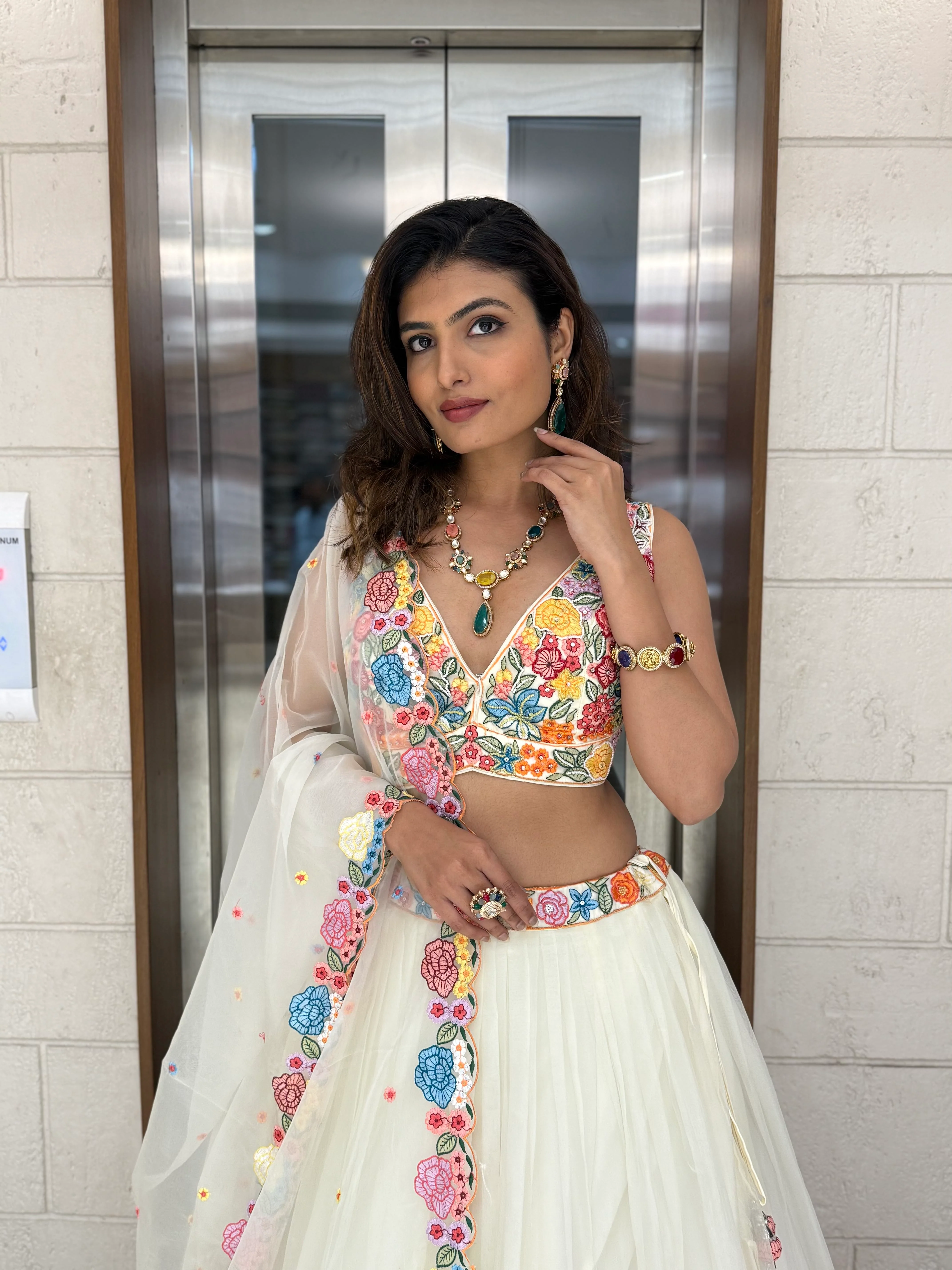 Floral Bliss Embroidered Lehenga Set – Spring Bloom Collection - Image 29