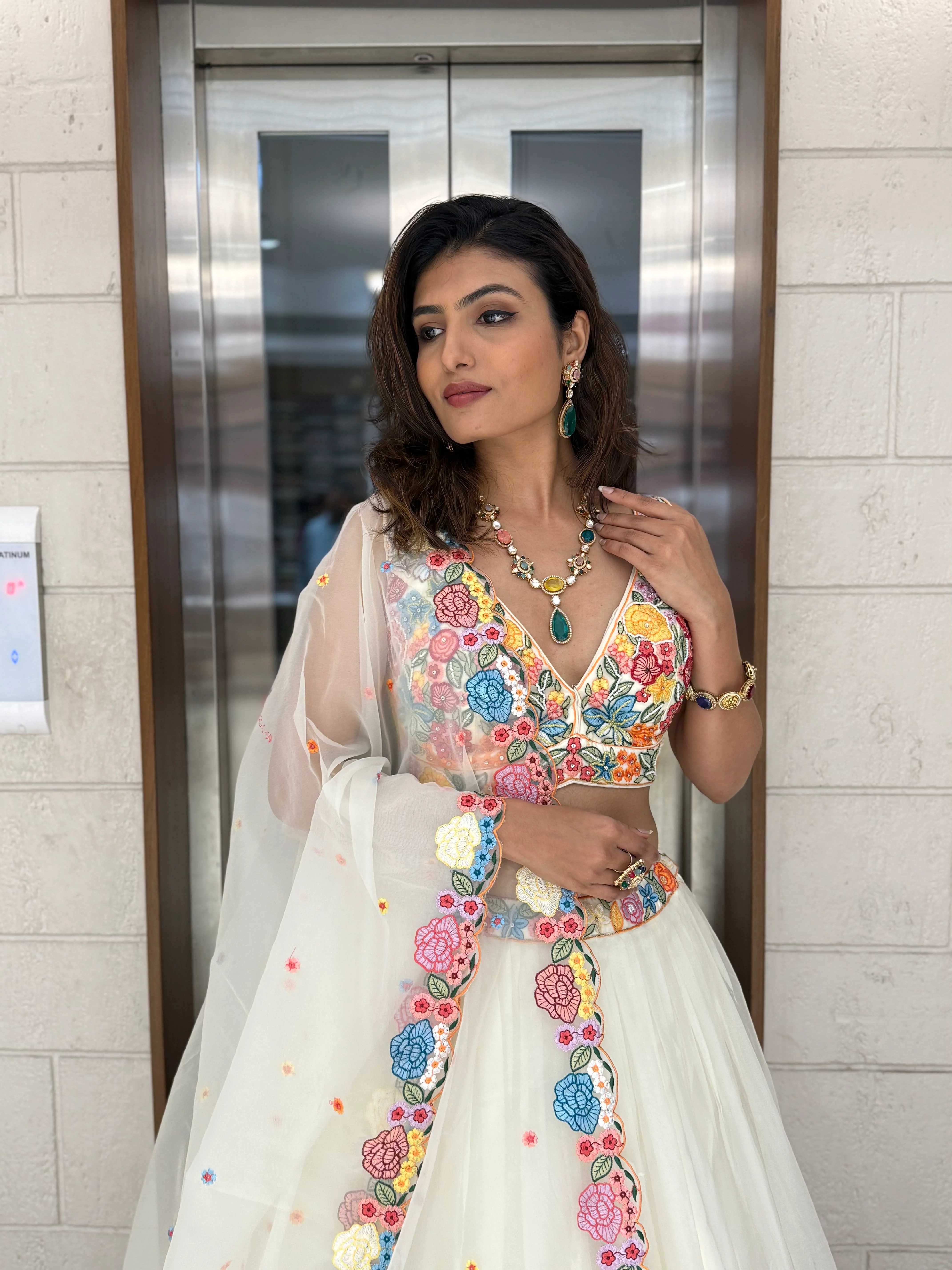 Floral Bliss Embroidered Lehenga Set – Spring Bloom Collection - Image 3