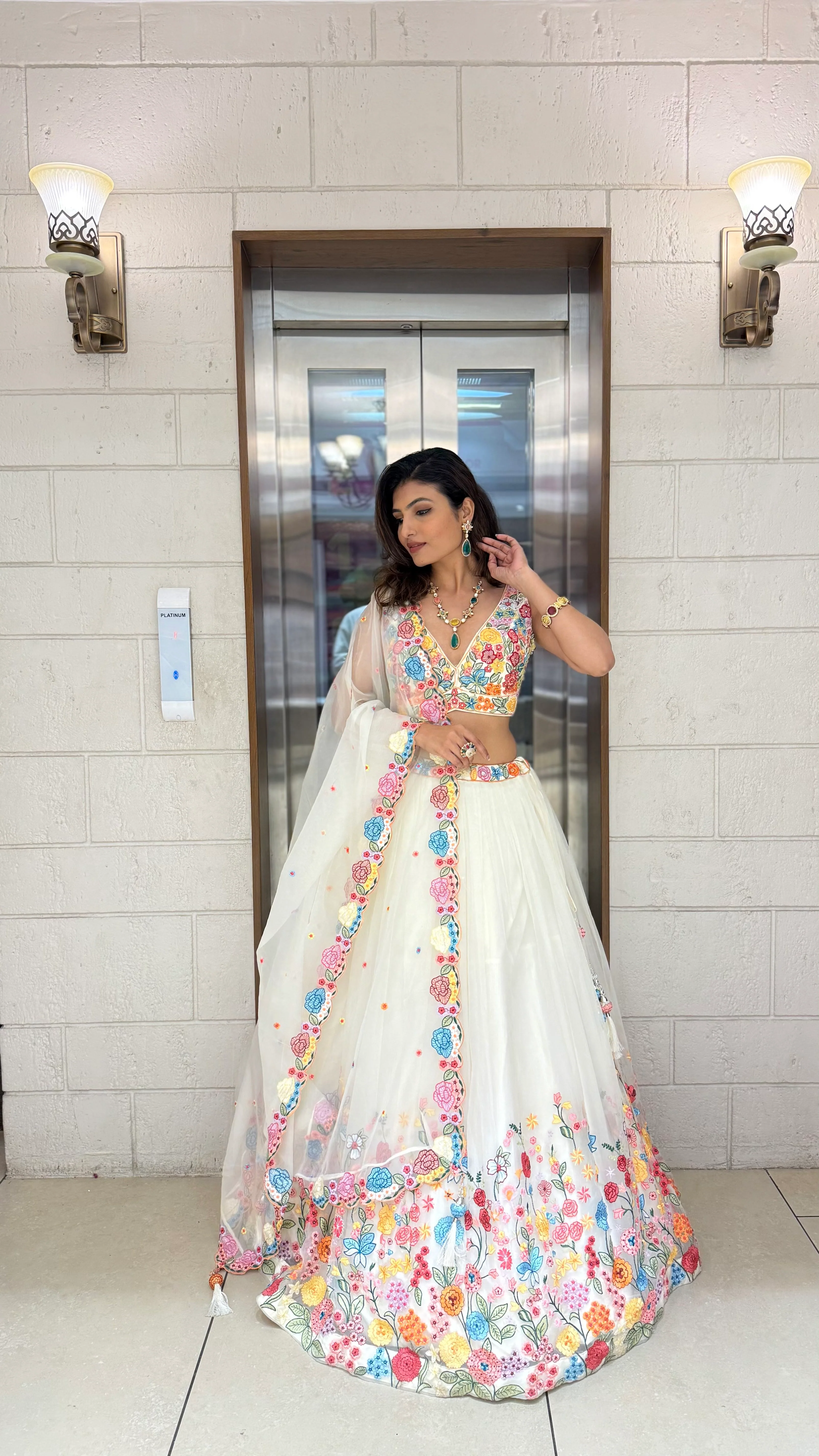 Floral Bliss Embroidered Lehenga Set – Spring Bloom Collection - Image 4