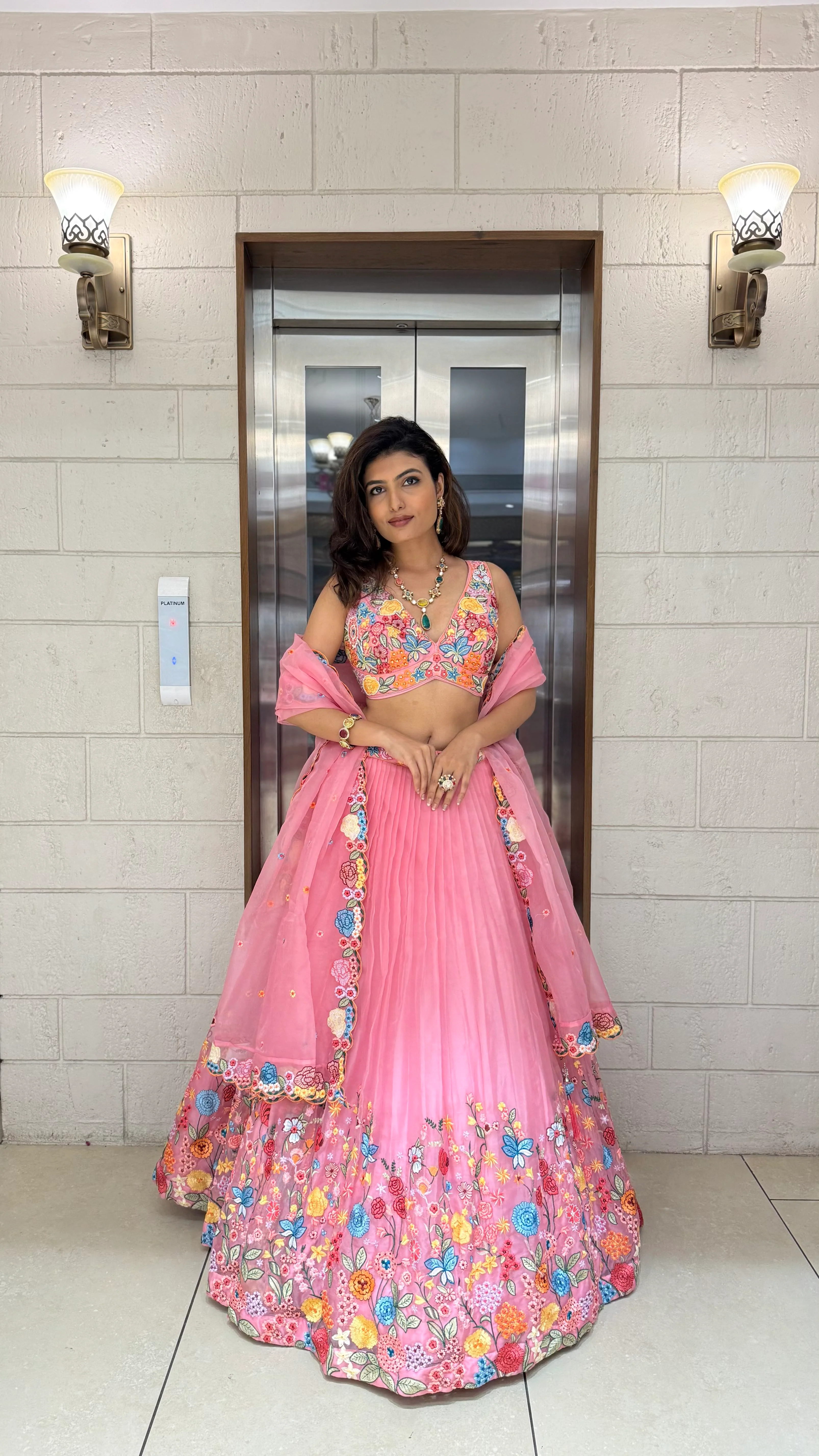Floral Bliss Embroidered Lehenga Set – Spring Bloom Collection - Image 9
