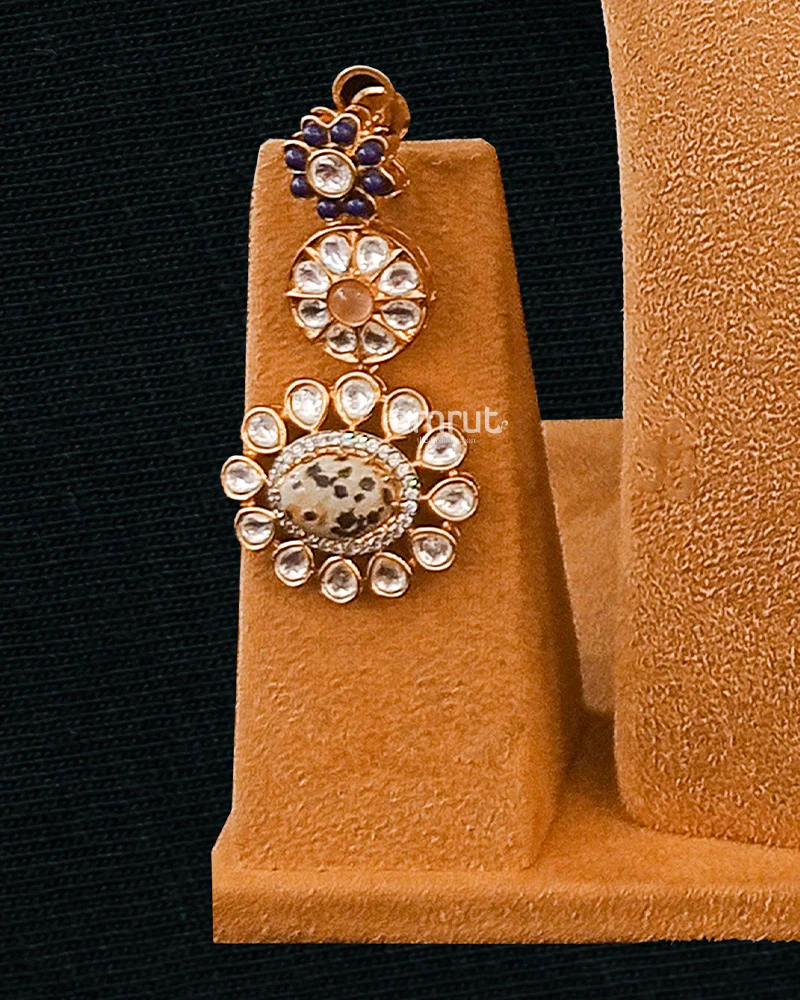 Gold Plated Amrapali Fusion Pendant Set Necklace - Image 3