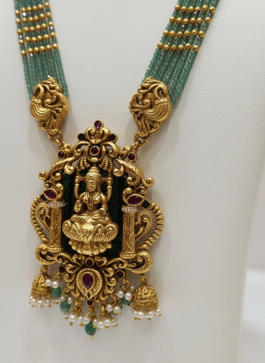 Grace of Goddess: Lakshmi Temple Jewellery Set - Image 3