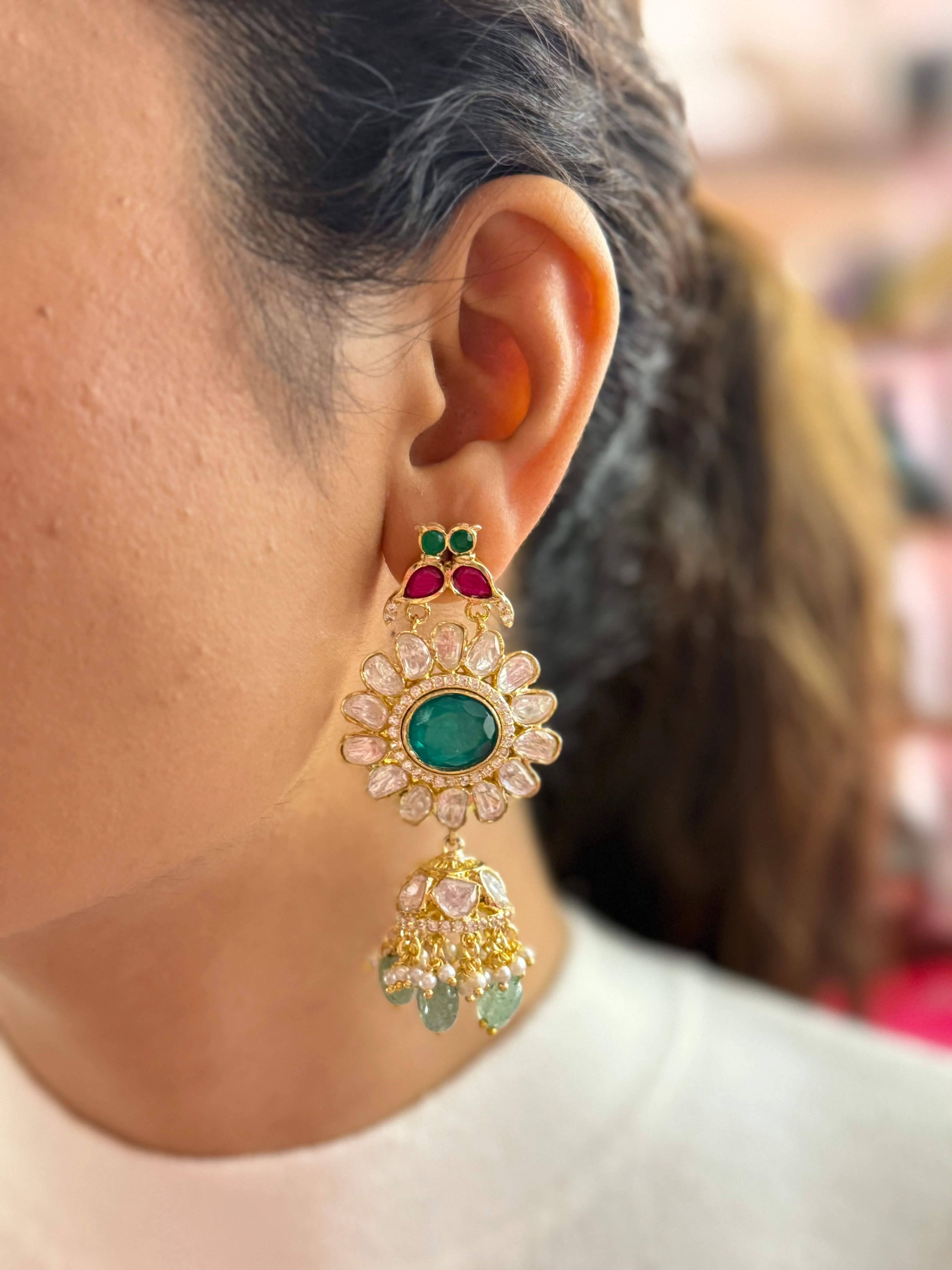 Grand Kundan Choker Necklace with Statement Pendant & Multicolor Stone Detailing - Image 2