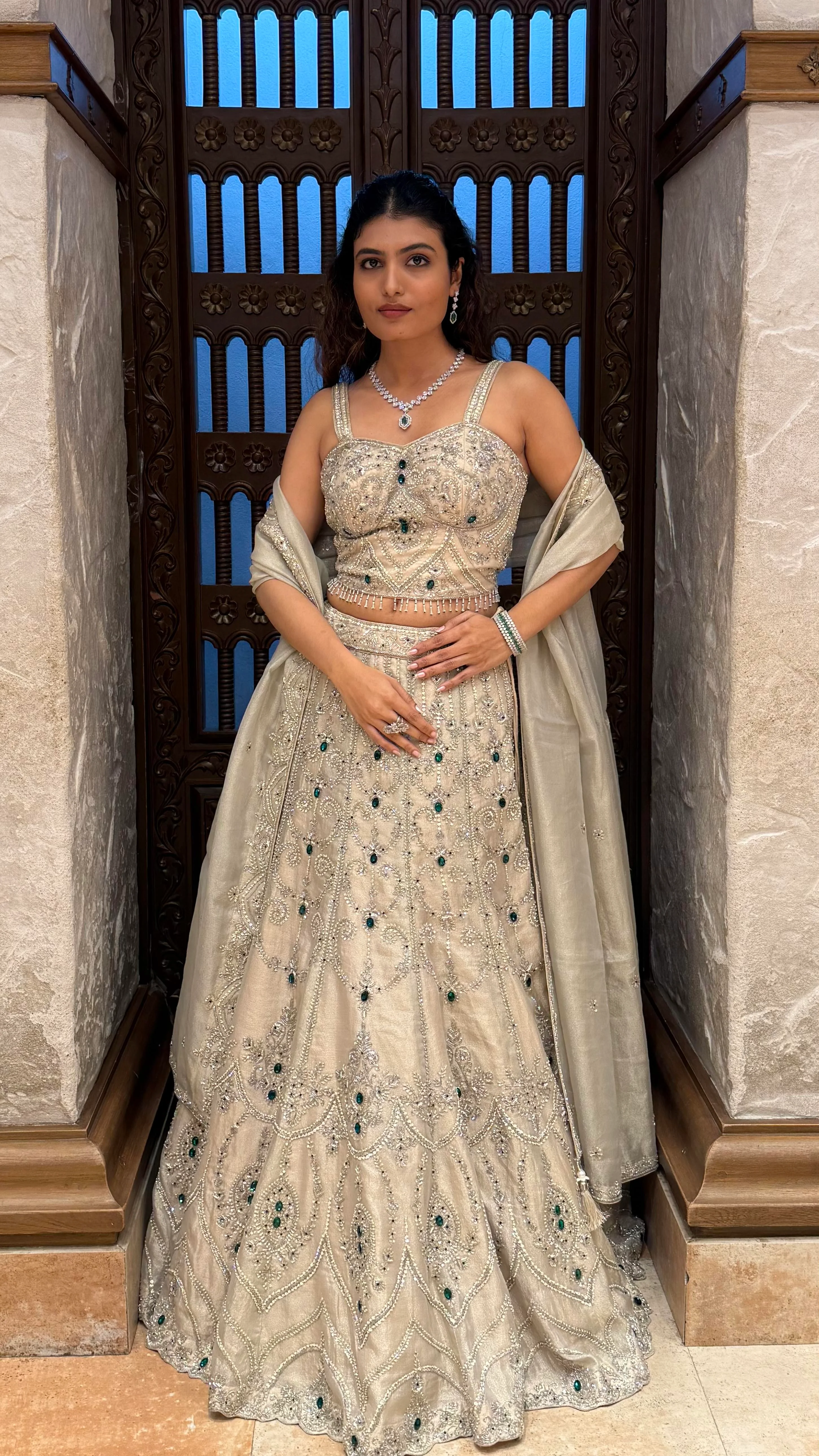 Luxury Ivory Embellished Lehenga Choli with Handcrafted Sequin, Stone & Cutdana Work - Image 3