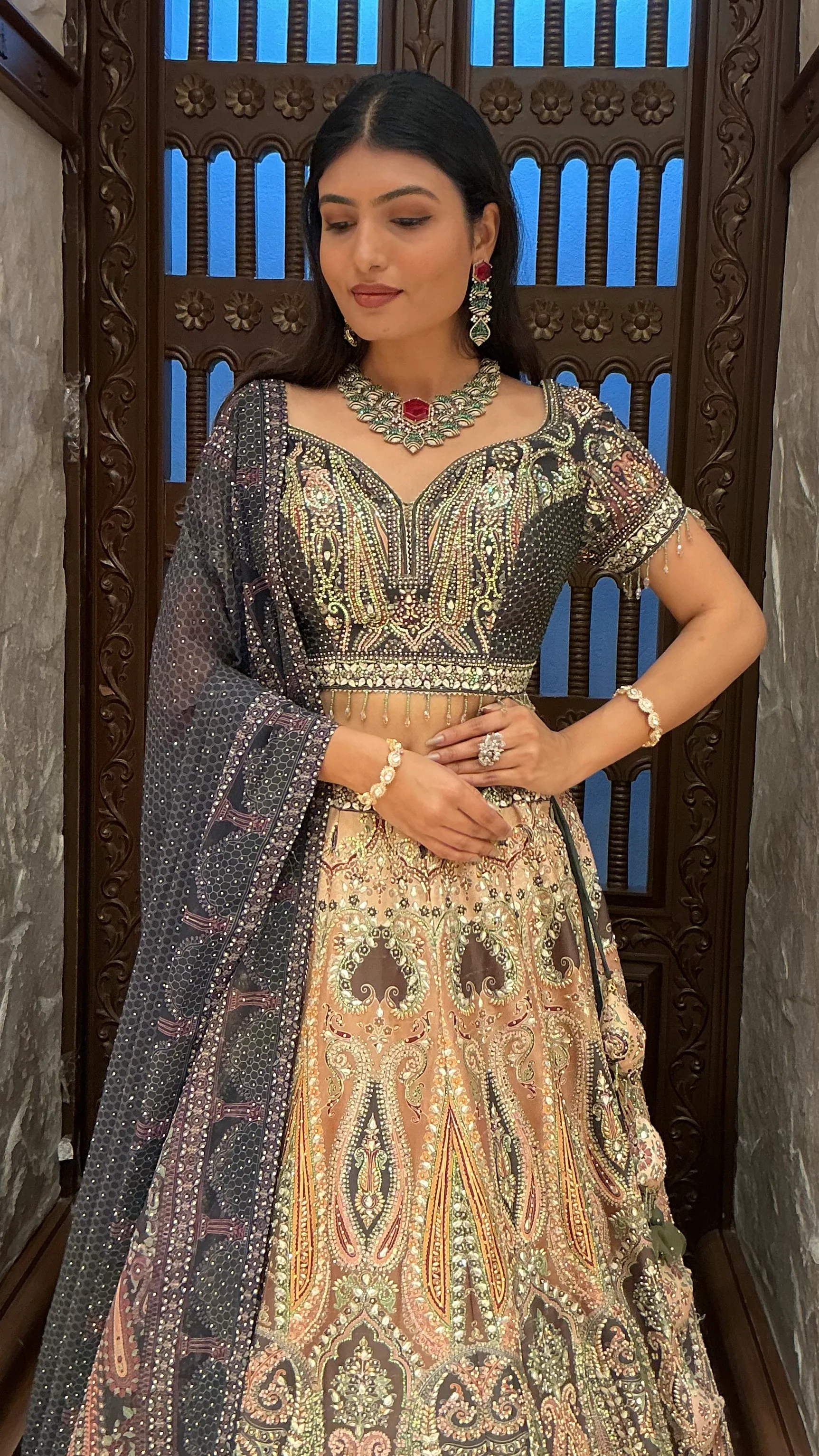 Luxury Multi-Colour Heavy Embroidered Designer Lehenga Set with Dupatta - Image 5