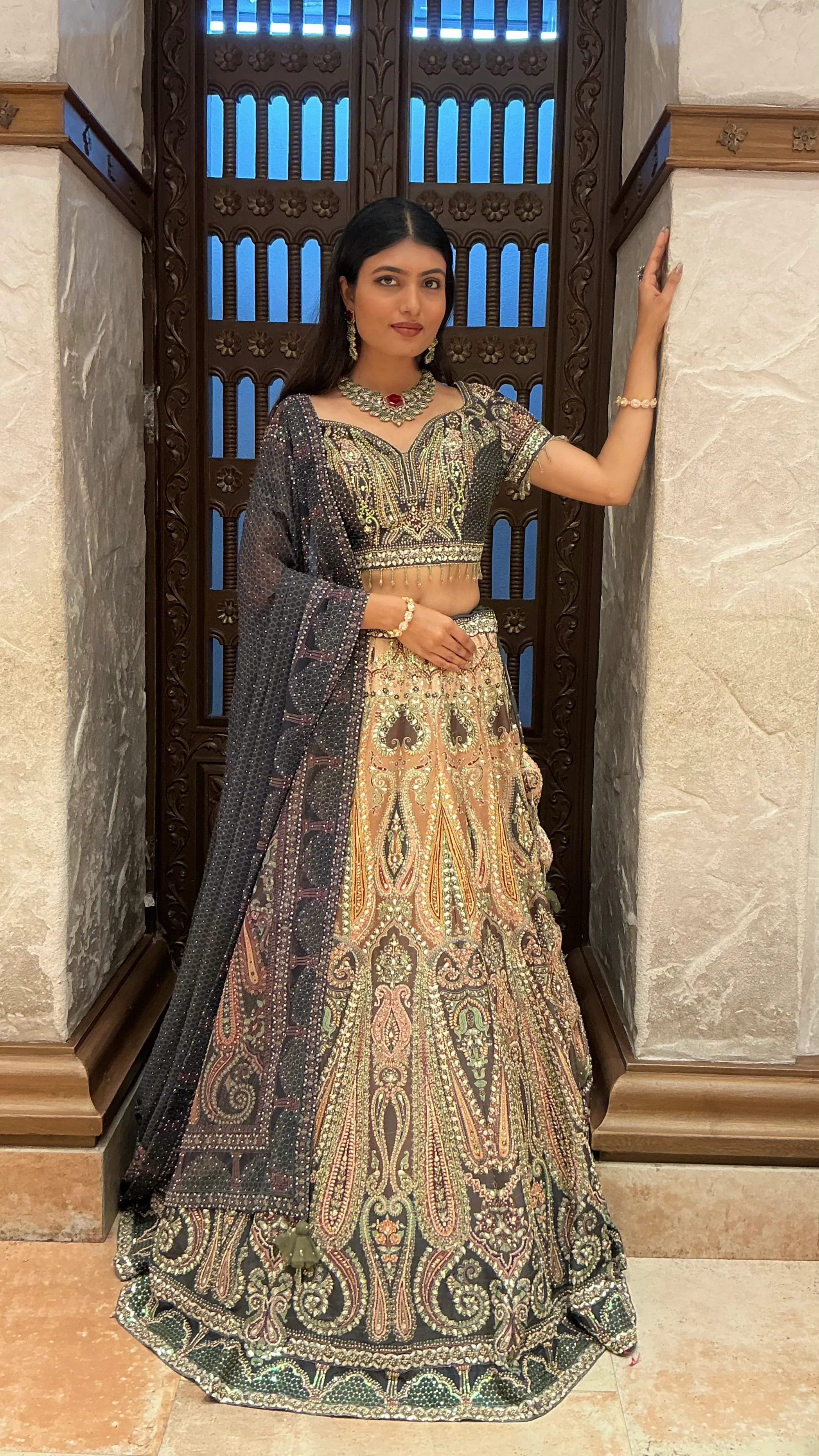 Luxury Multi-Colour Heavy Embroidered Designer Lehenga Set with Dupatta - Image 7