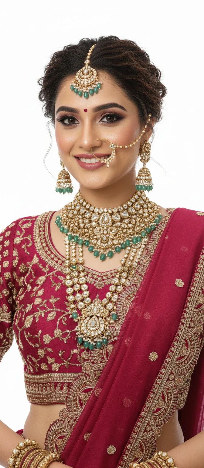 Maroon Handcrafted Bridal Silk Lehenga with Intricate Zari & Sequins Embroidery - Image 6