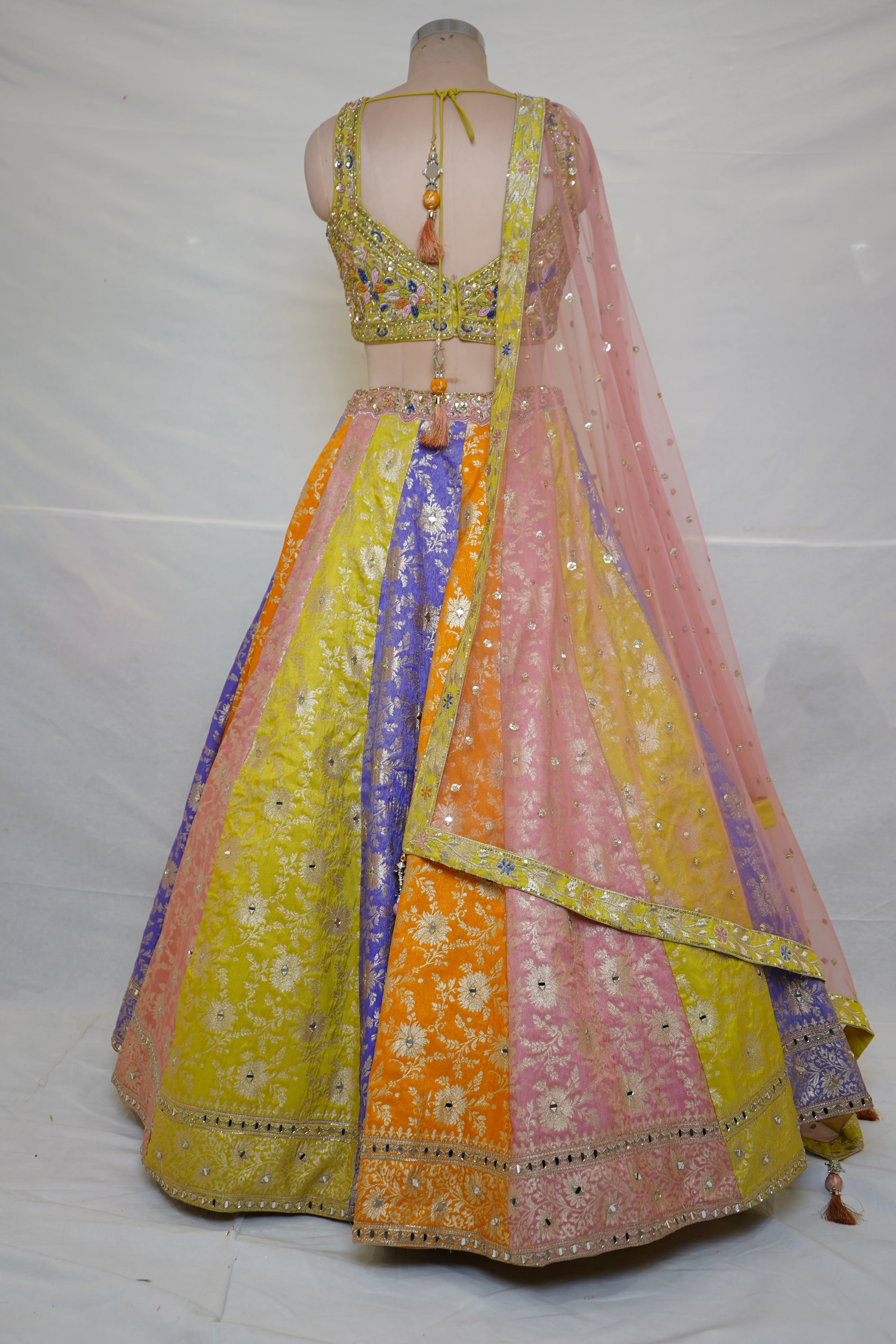 Multicolor Festive Lehenga Set with Embroidered Blouse & Soft Net Dupatta - Image 8