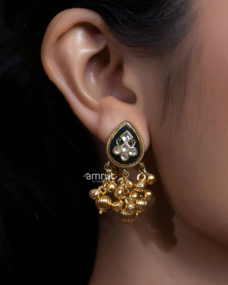 Peacock and Elephant Motifs Antique Temple Necklace - Image 2