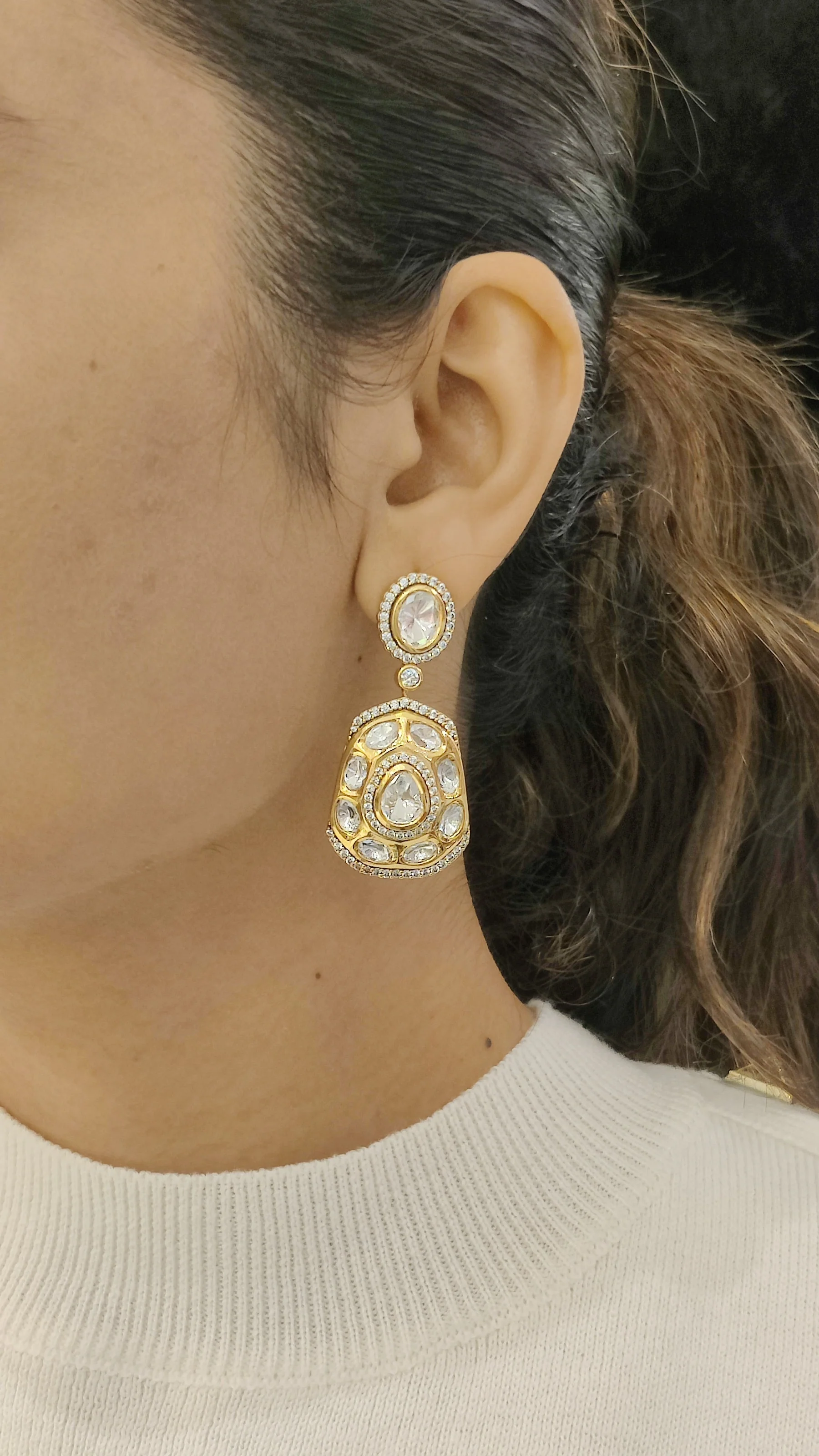 Premium Gold-Plated Kundan Necklace Set with Matching Earrings - Image 2