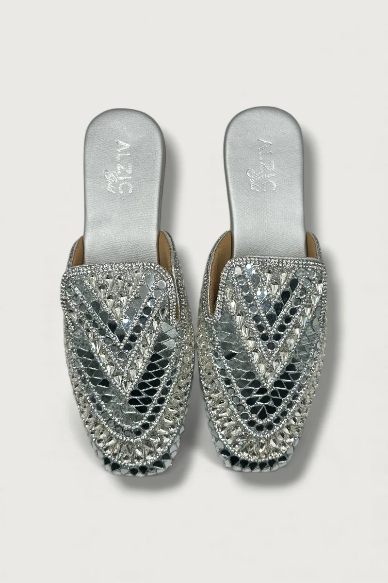 Premium Silver Mirror-Work Jutti – Bridal & Festive Designer Footwear - Image 4