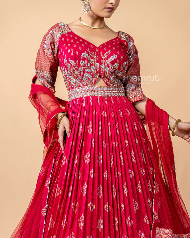 Rani Gown with Net Dupatta - Image 3