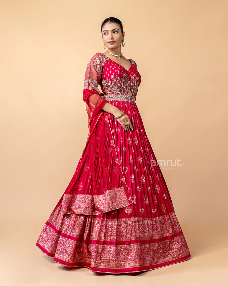 Rani Gown with Net Dupatta - Image 4