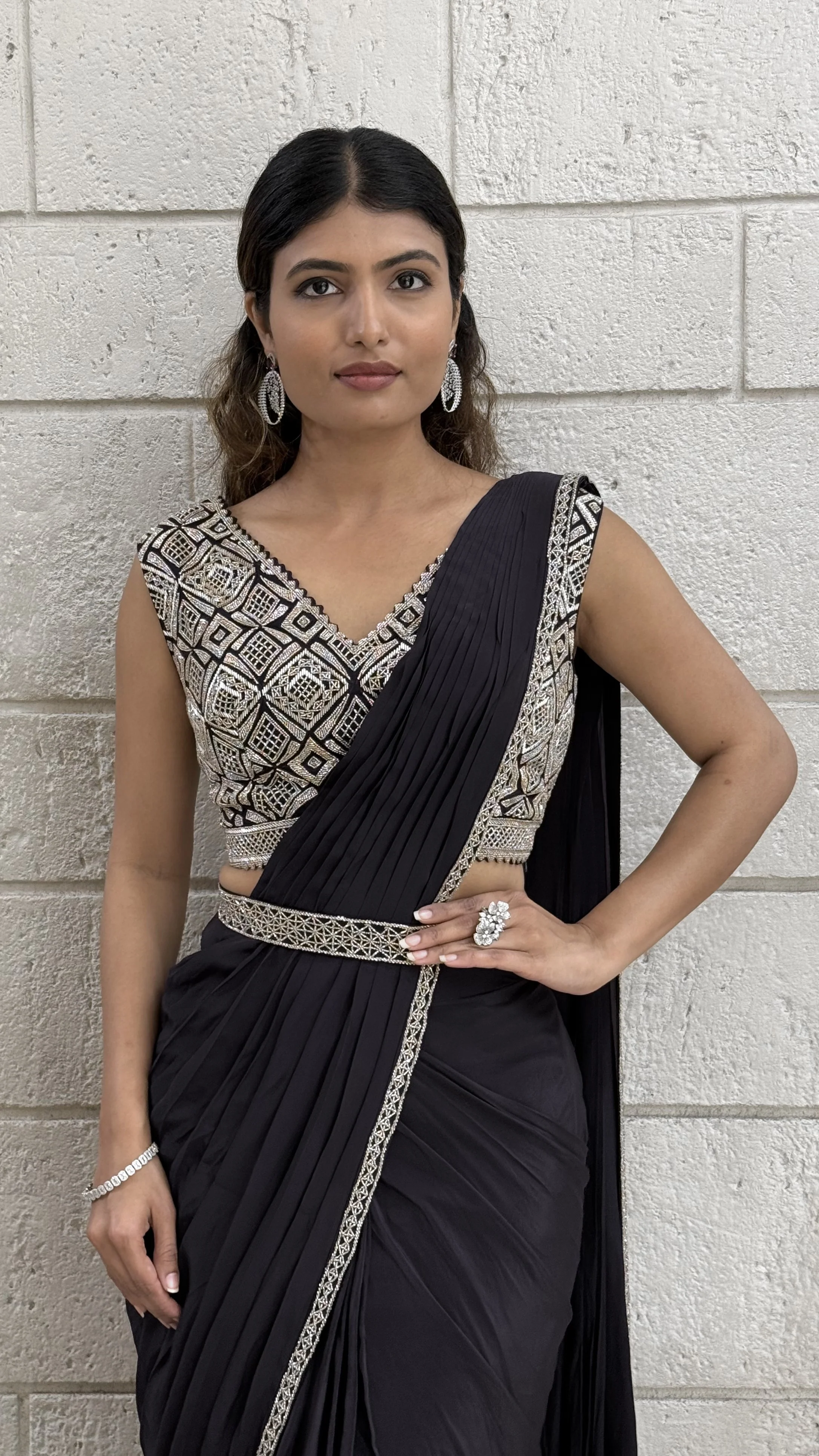 Ready-to-Wear Designer Saree with Embellished Blouse - Image 7