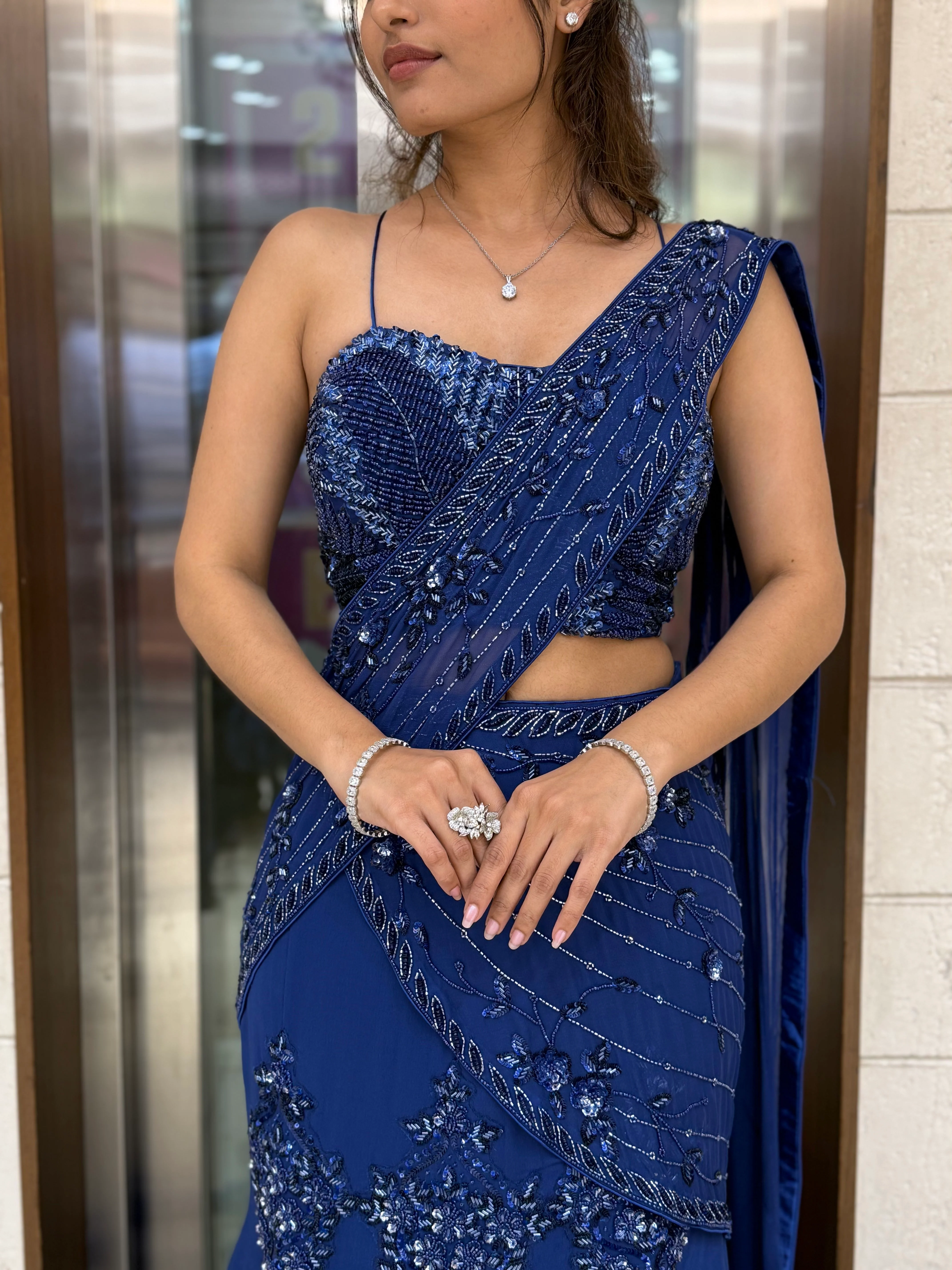 Royal Blue Designer Embellished Lehengas - Image 2
