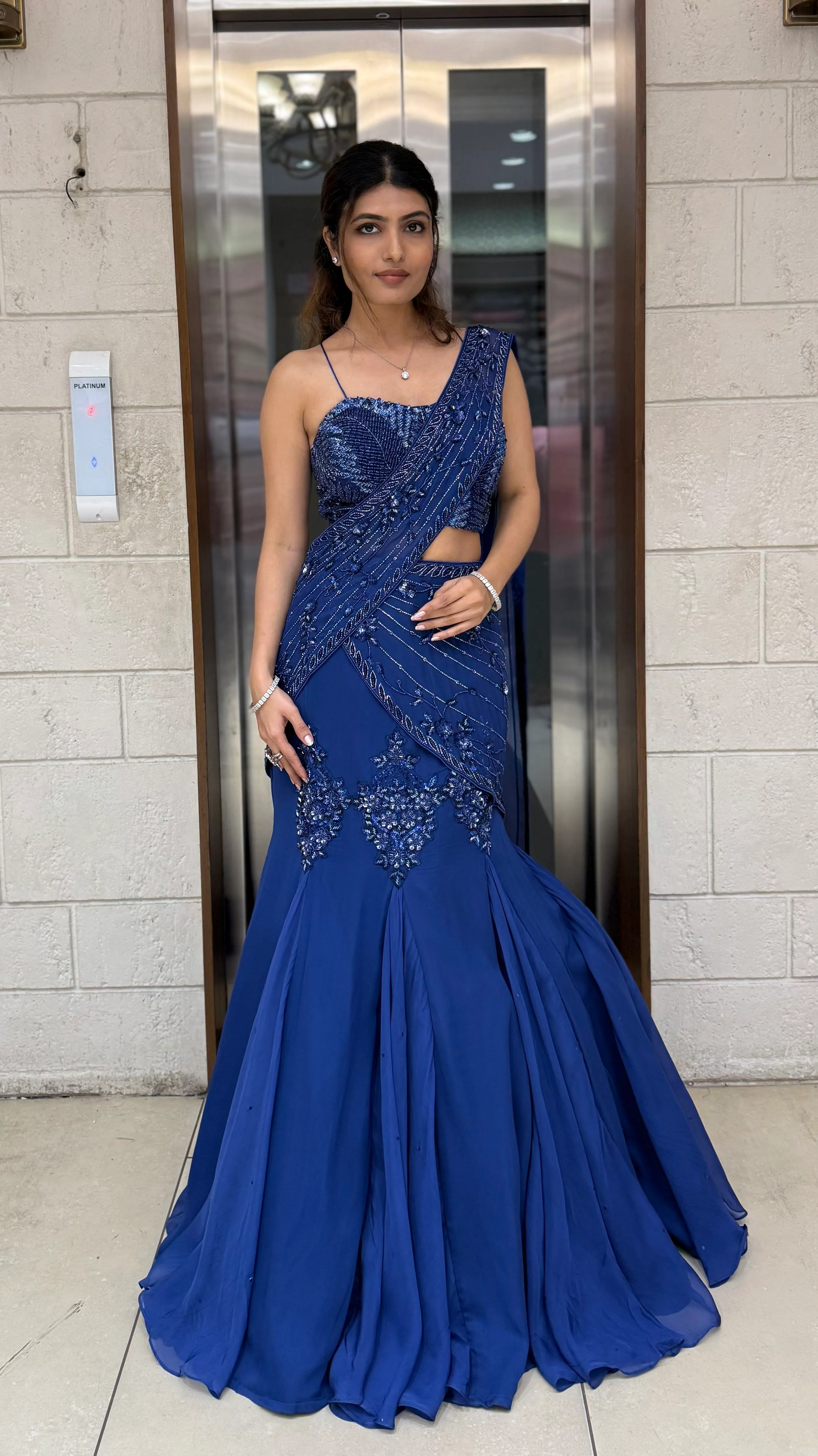 Royal Blue Designer Embellished Lehengas - Image 3