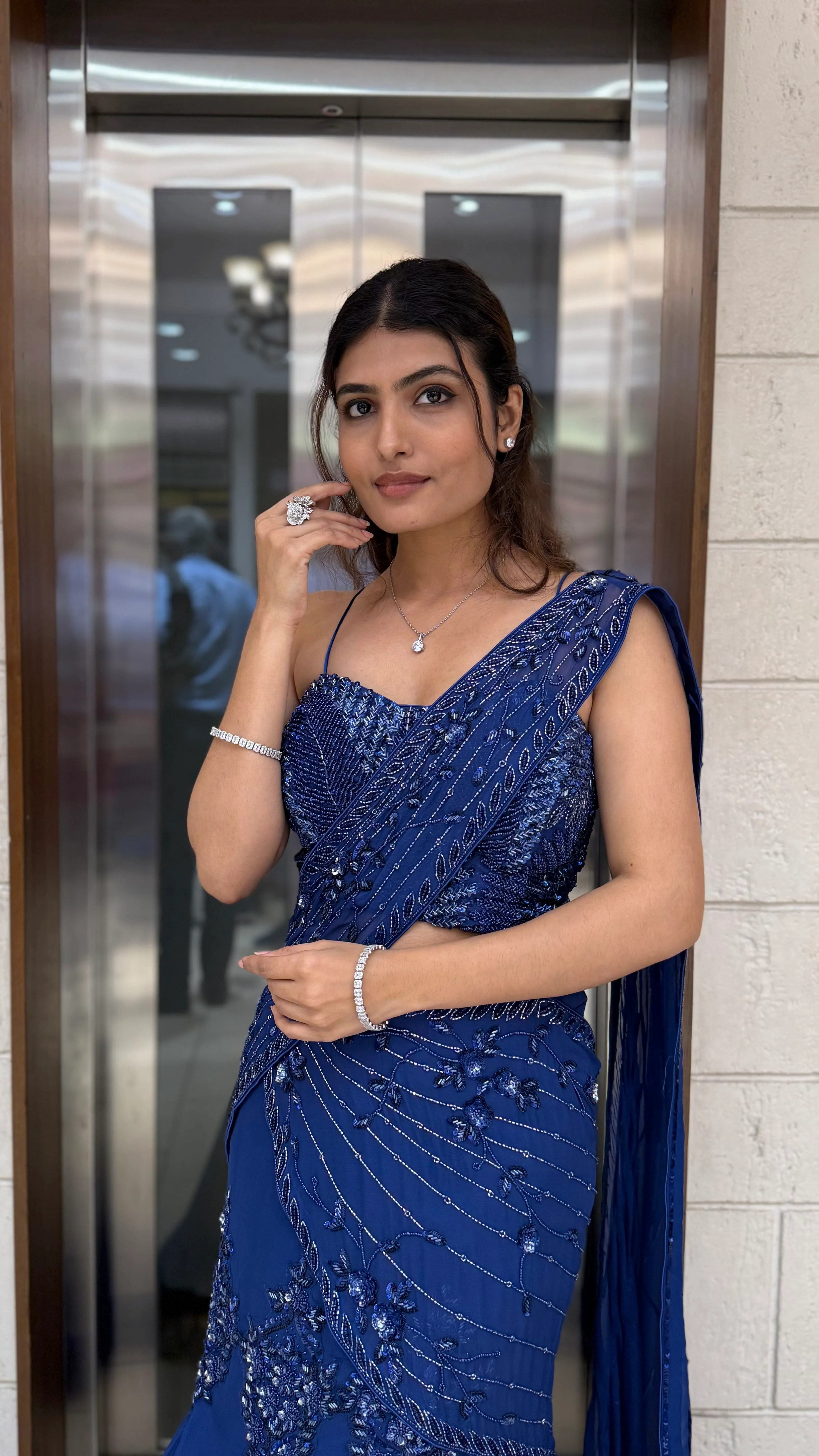 Royal Blue Designer Embellished Lehengas - Image 4