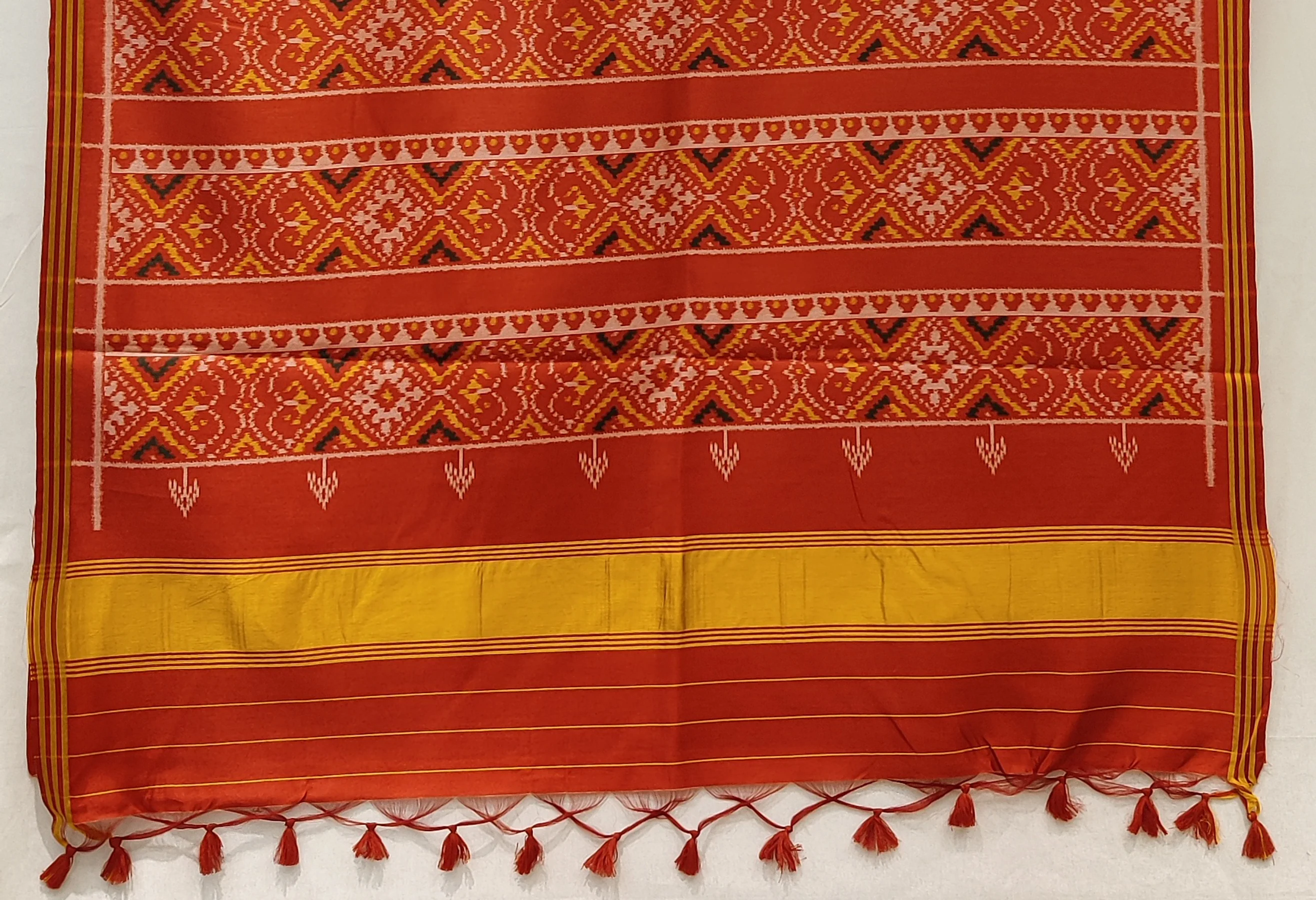 Royal Blue Patola Inspired Silk Blend Saree with Traditional Gujarati Motifs P167 - Image 3