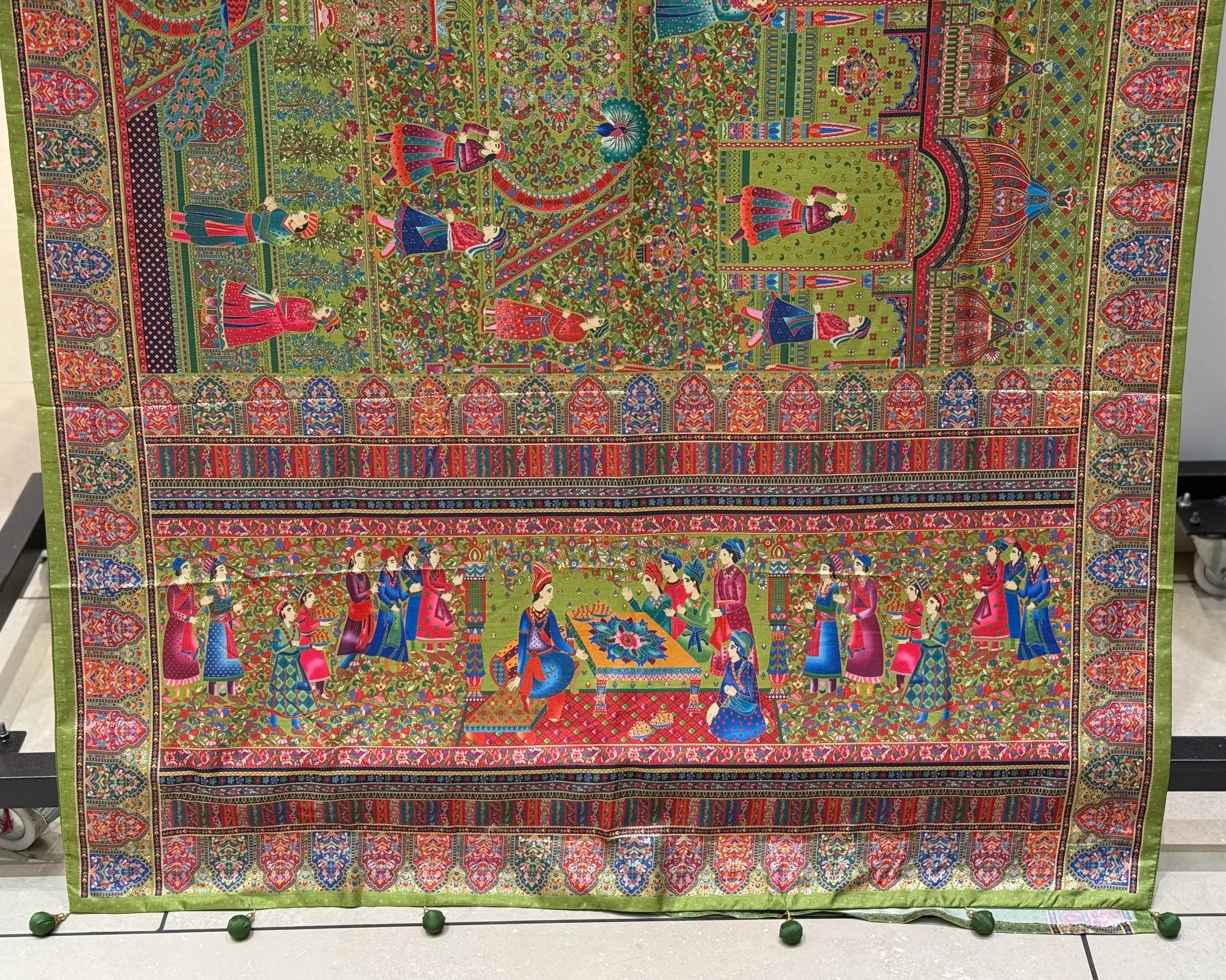 Royal Darbar Scene Patola Inspired Silk Saree with Traditional Heritage Weaving - Image 12