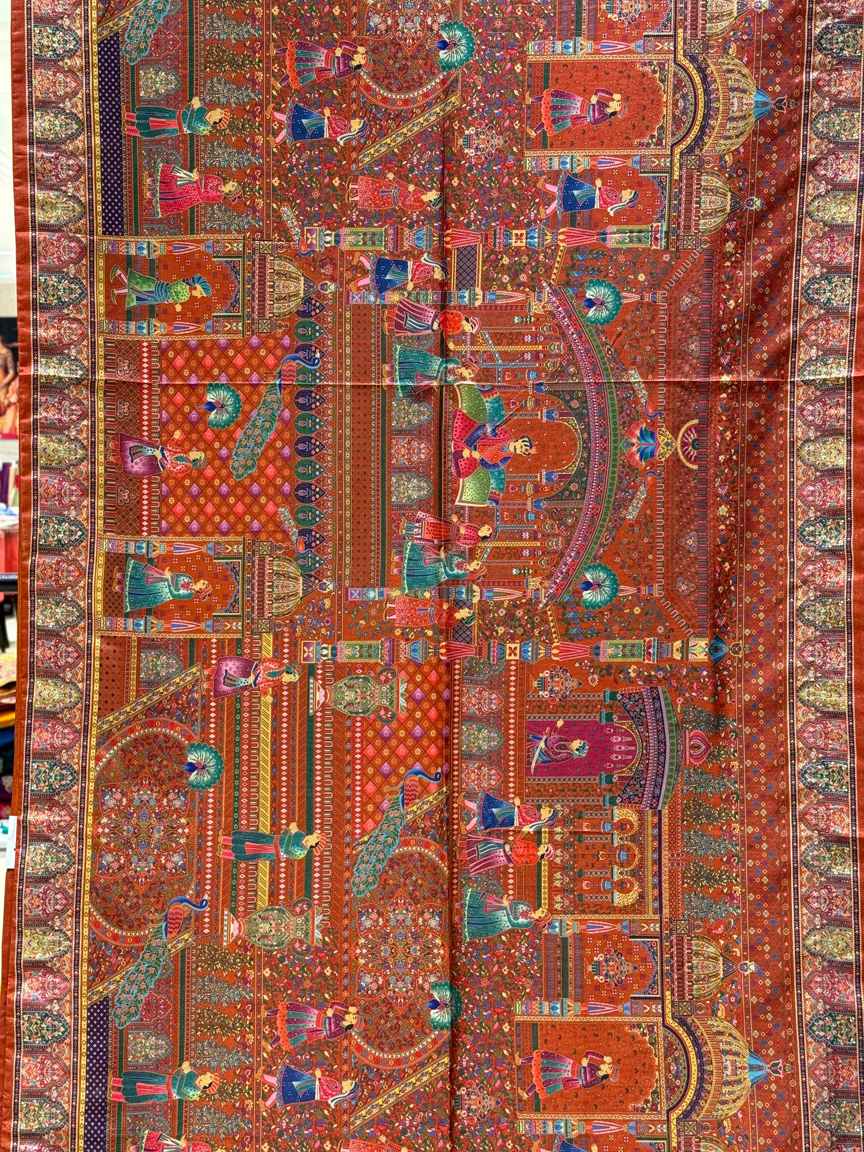 Royal Darbar Scene Patola Inspired Silk Saree with Traditional Heritage Weaving - Image 17