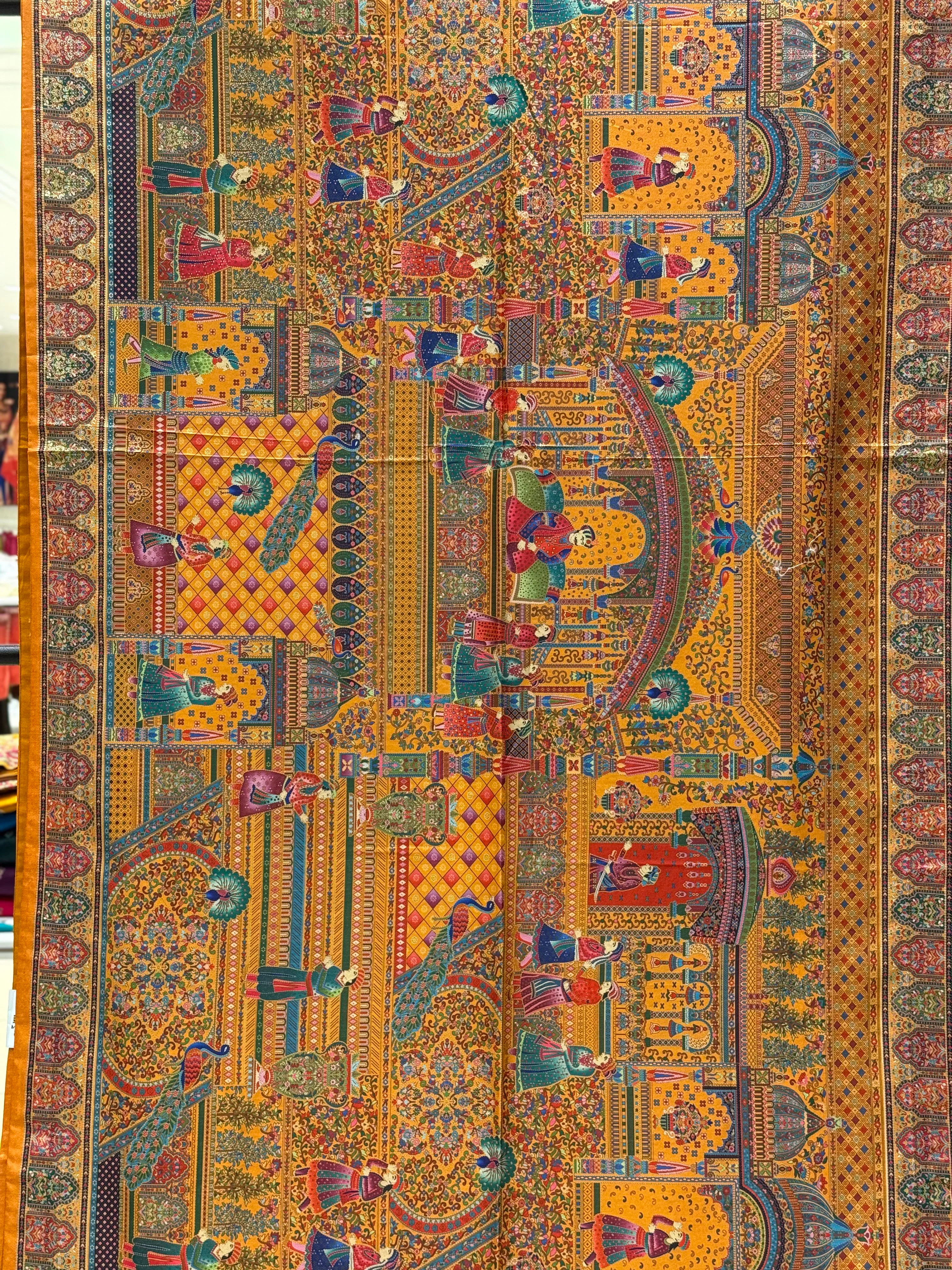Royal Darbar Scene Patola Inspired Silk Saree with Traditional Heritage Weaving - Image 25