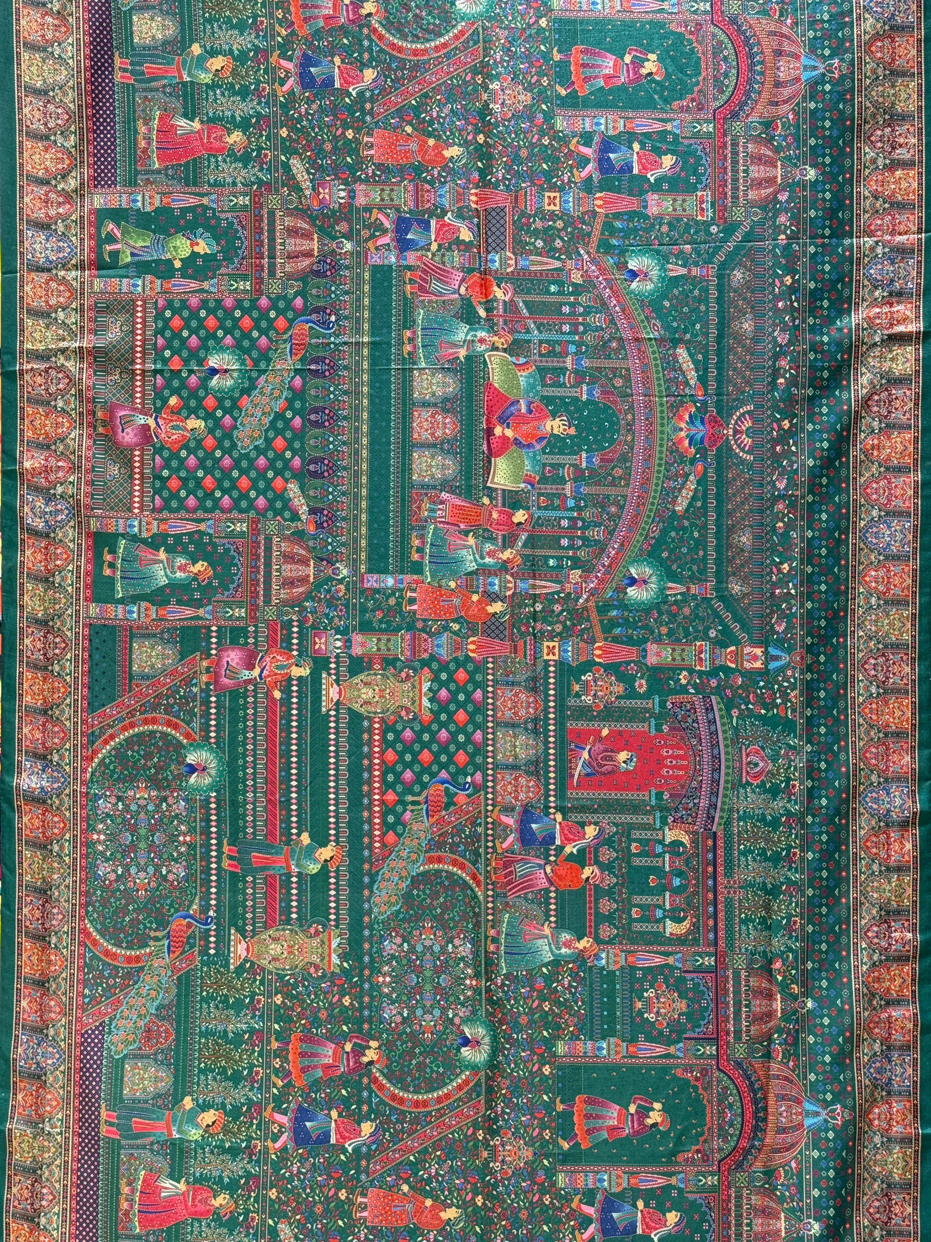 Royal Darbar Scene Patola Inspired Silk Saree with Traditional Heritage Weaving - Image 29