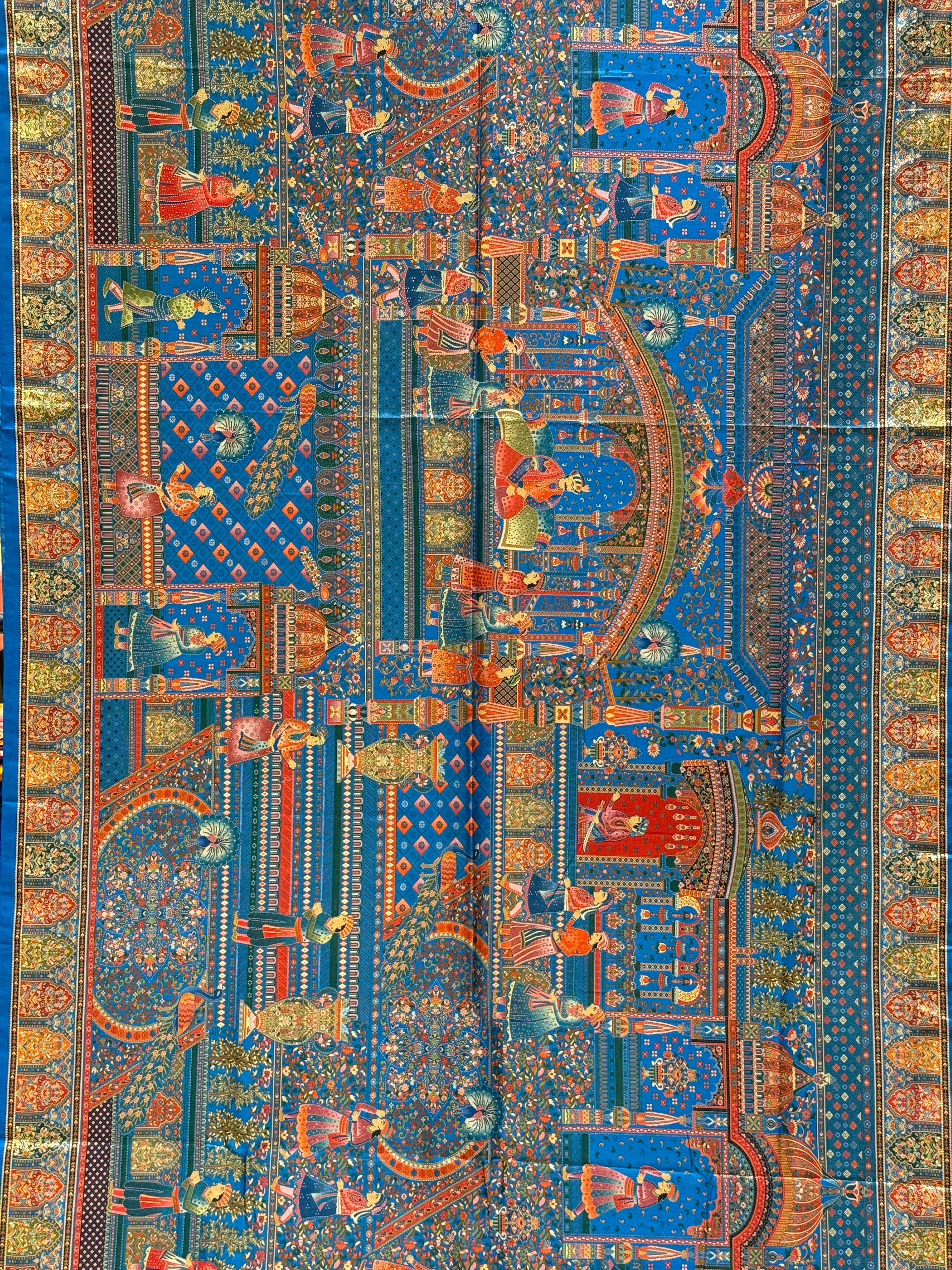 Royal Darbar Scene Patola Inspired Silk Saree with Traditional Heritage Weaving - Image 33