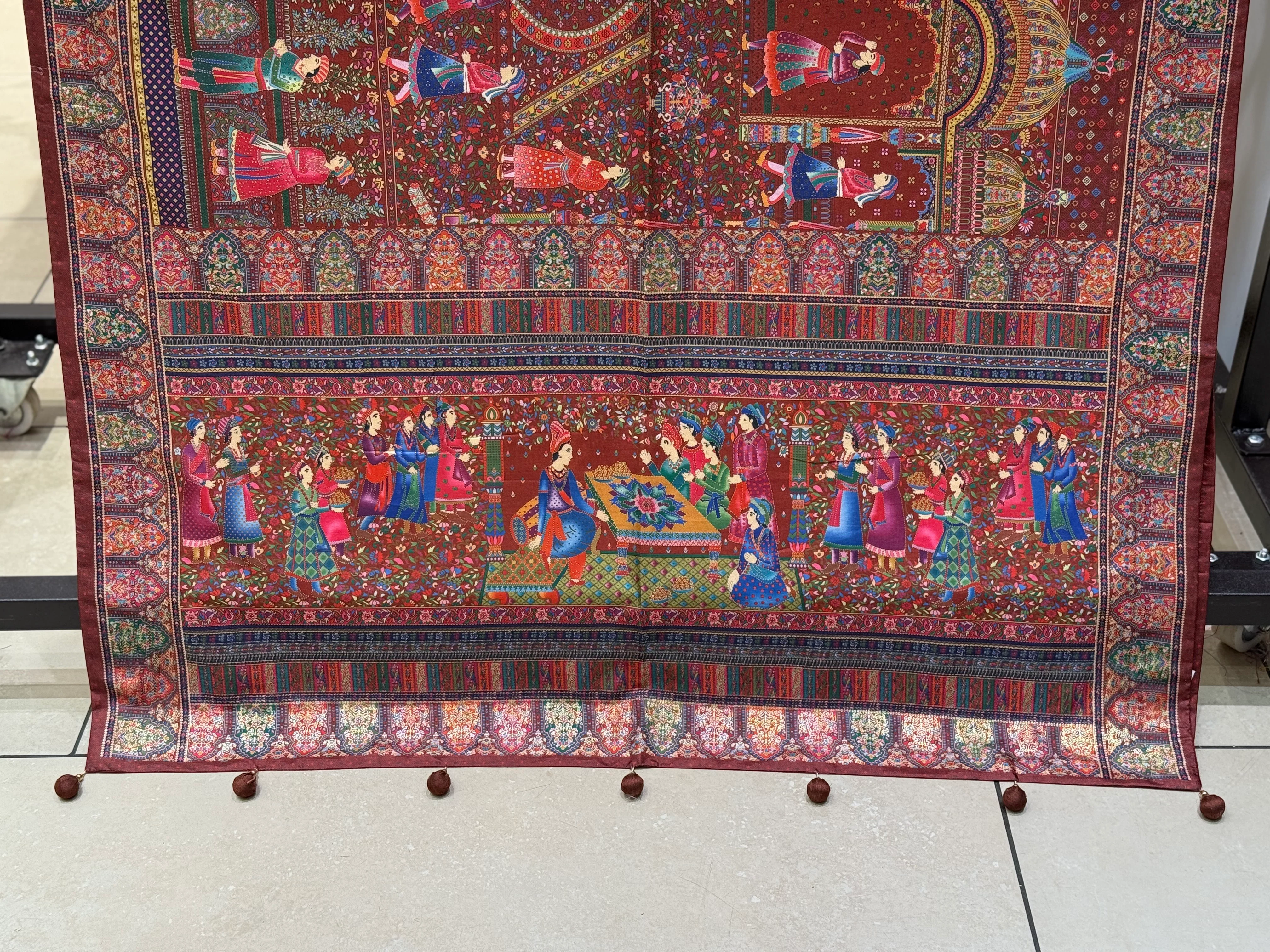 Royal Darbar Scene Patola Inspired Silk Saree with Traditional Heritage Weaving - Image 40