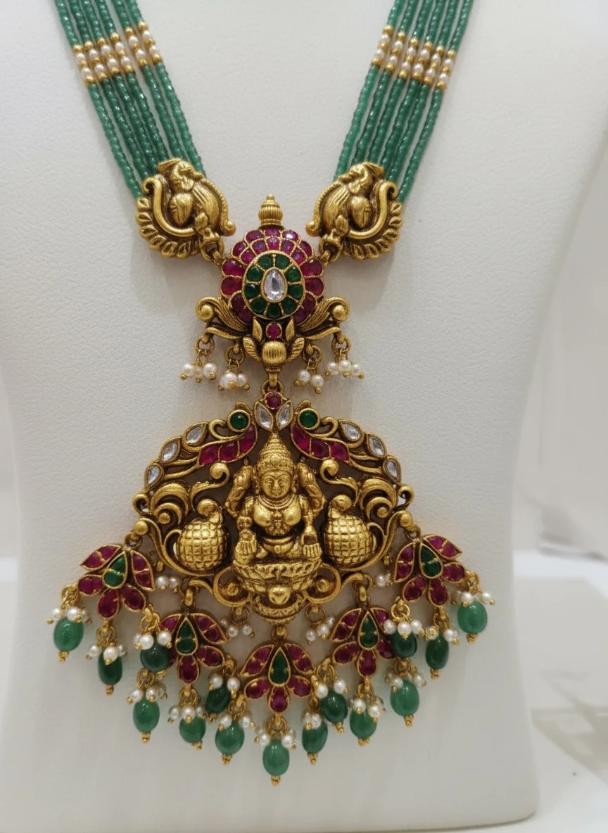Traditional South Indian Gold and Bead Jewellery - Image 3