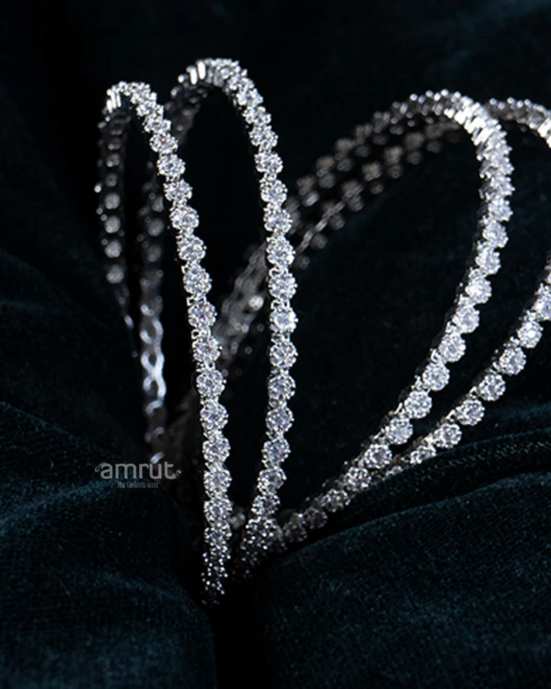 White Diamond Four Bangle Set - Image 2